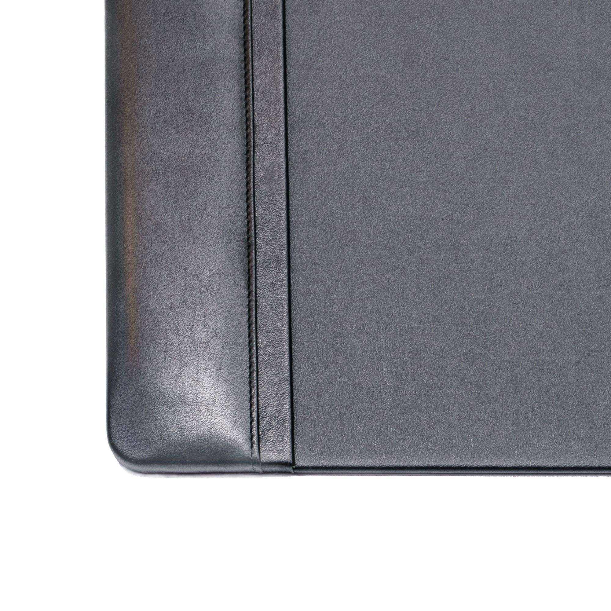 Black Leather Desk Pad w/ Calendar Insert, 34 x 20