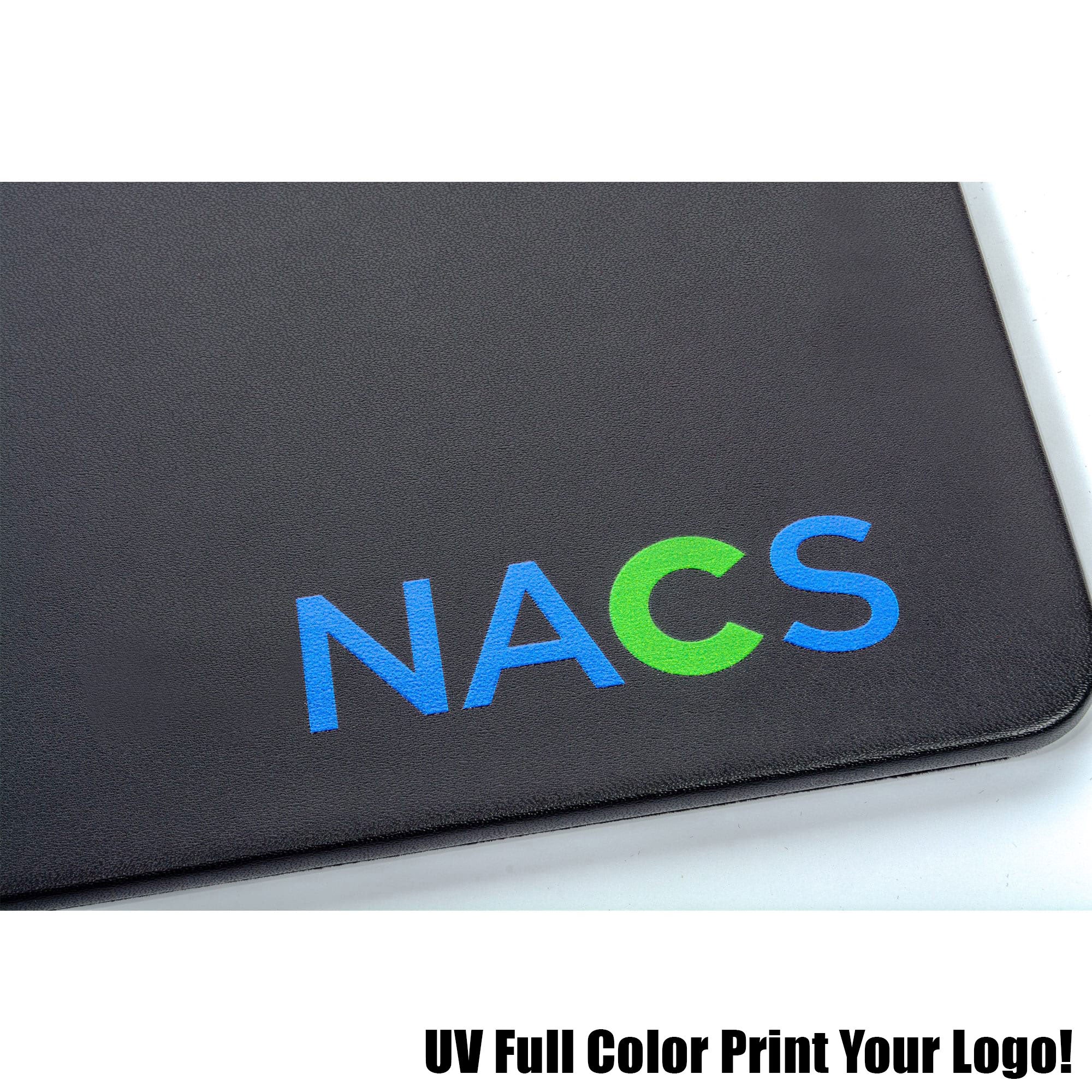 Black Leather 34" x 14" Keyboard/Mouse Desk Mat With Rubberized Enhanced Non-Slip Backing