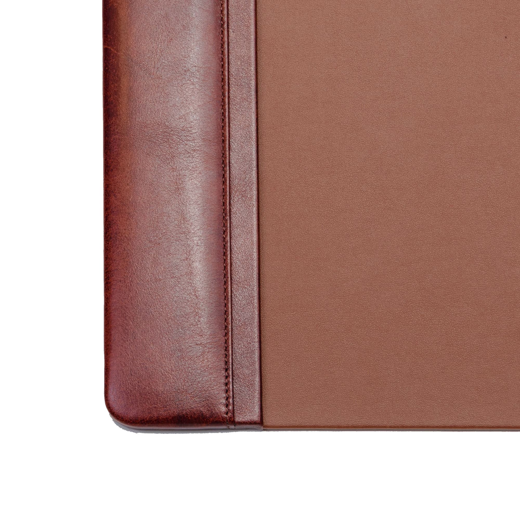 Mocha Leather 25.5" x 17.25" Side-Rail Desk Pad
