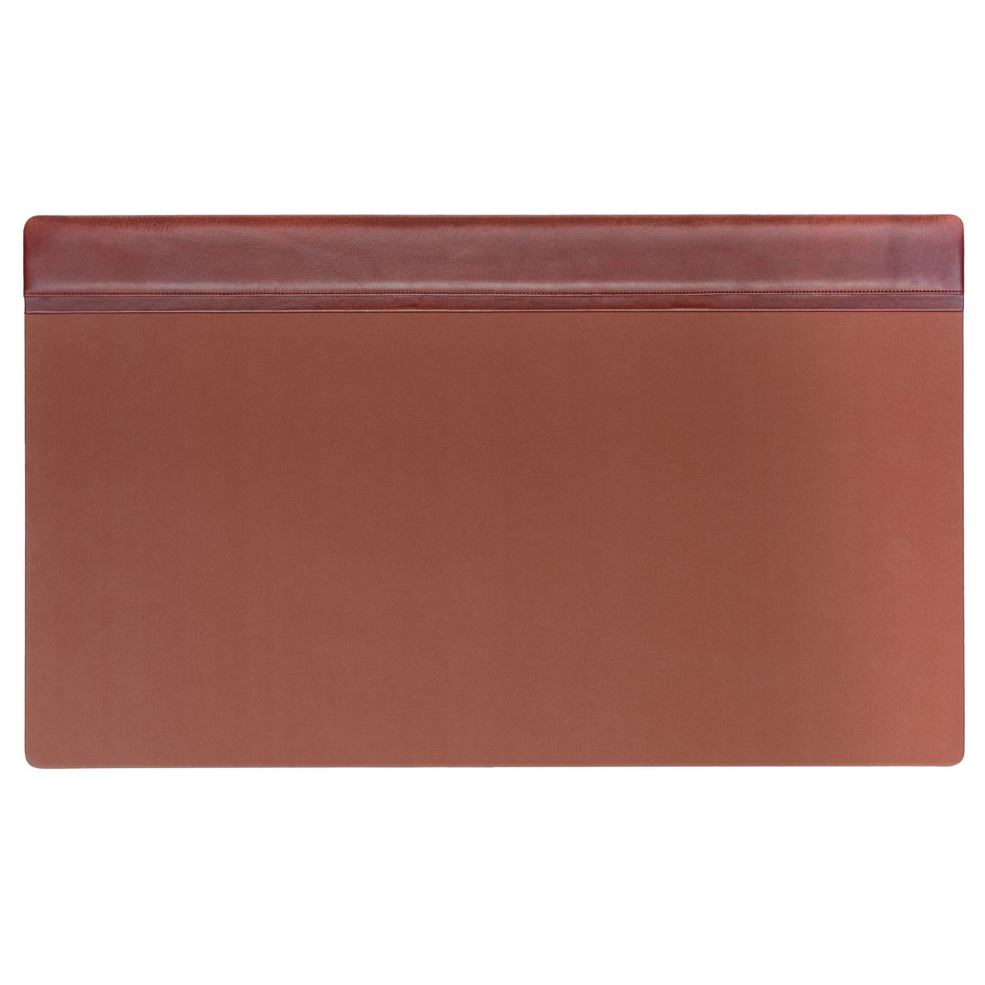 Mocha Leather 34" X 20" Top-Rail Desk Pad