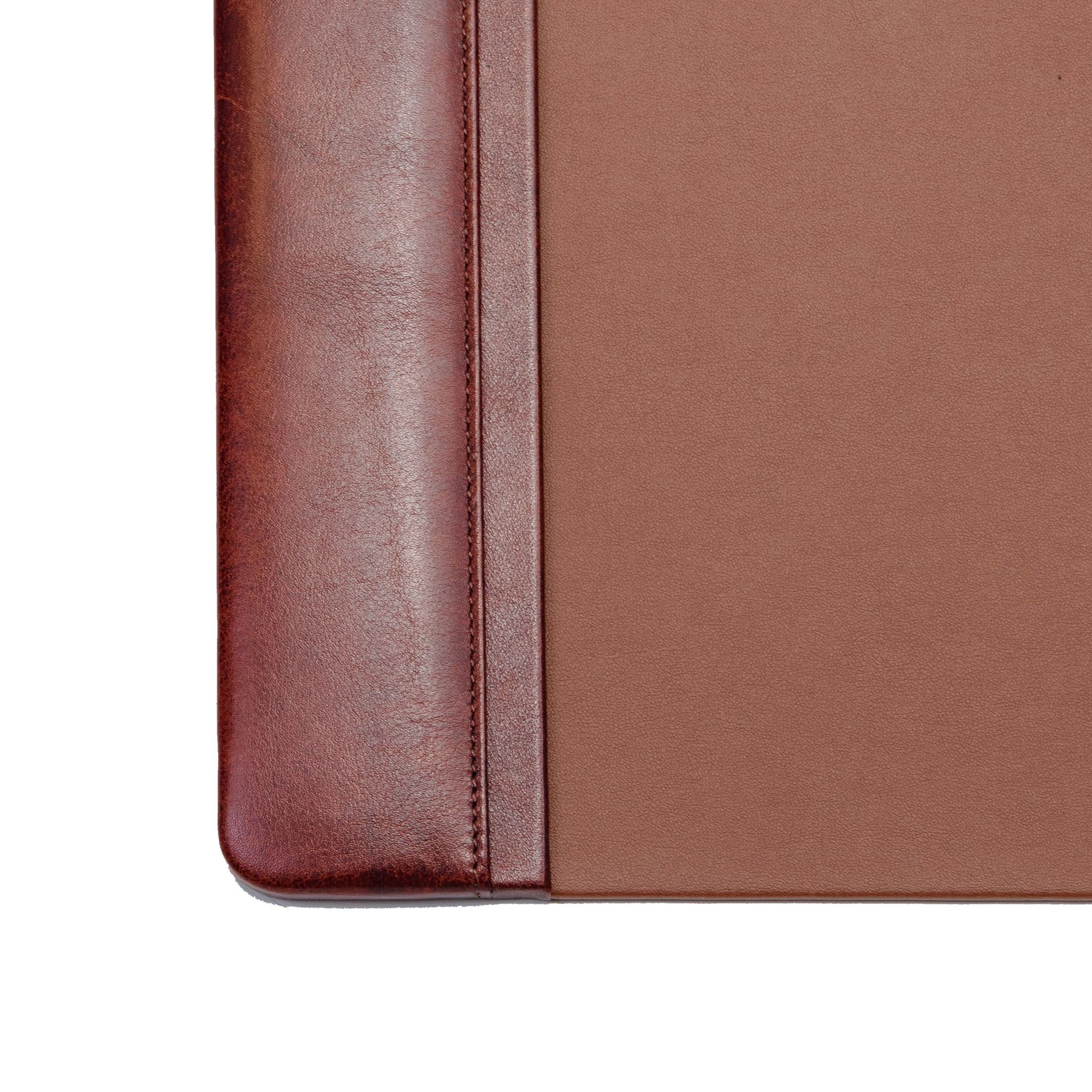 Mocha Leather 22" x 14" Side-Rail Desk Pad