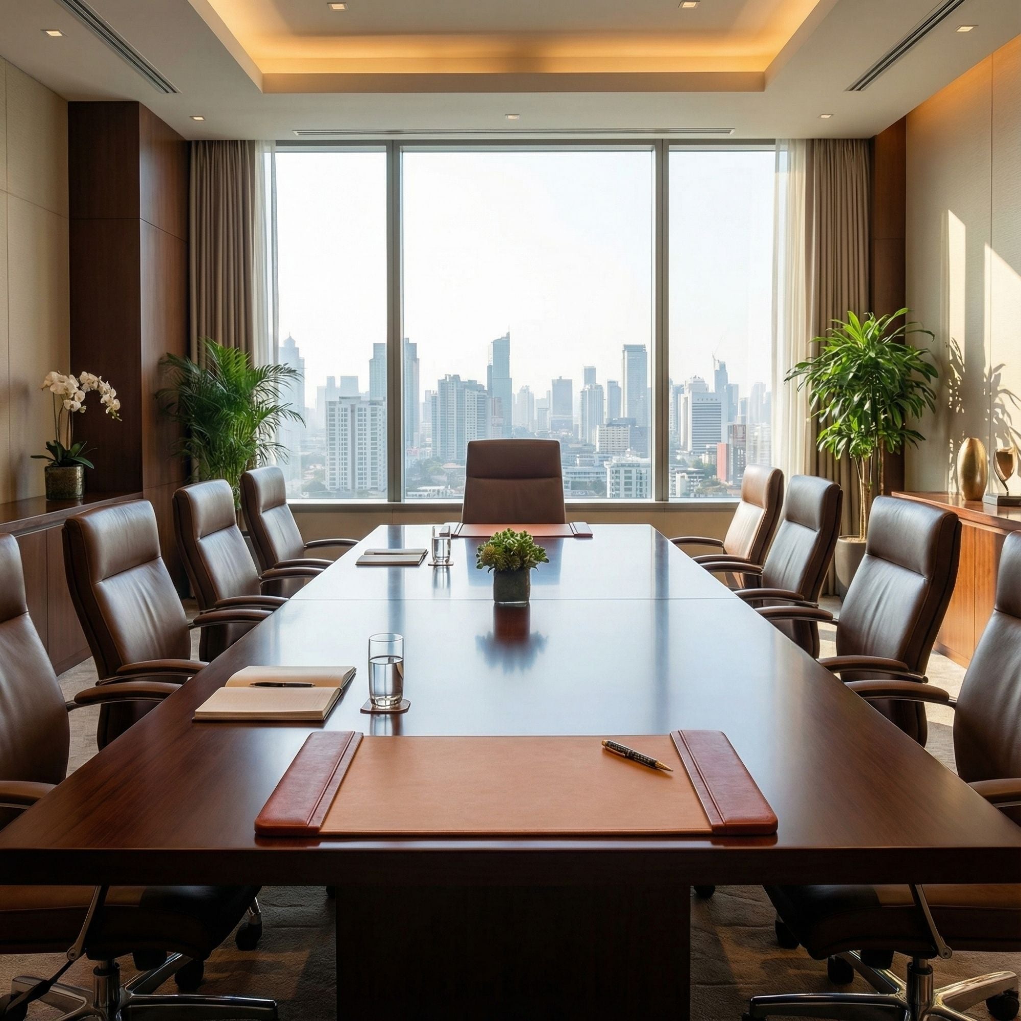 Mocha Leather 22" x 14" Side-Rail Desk Pad