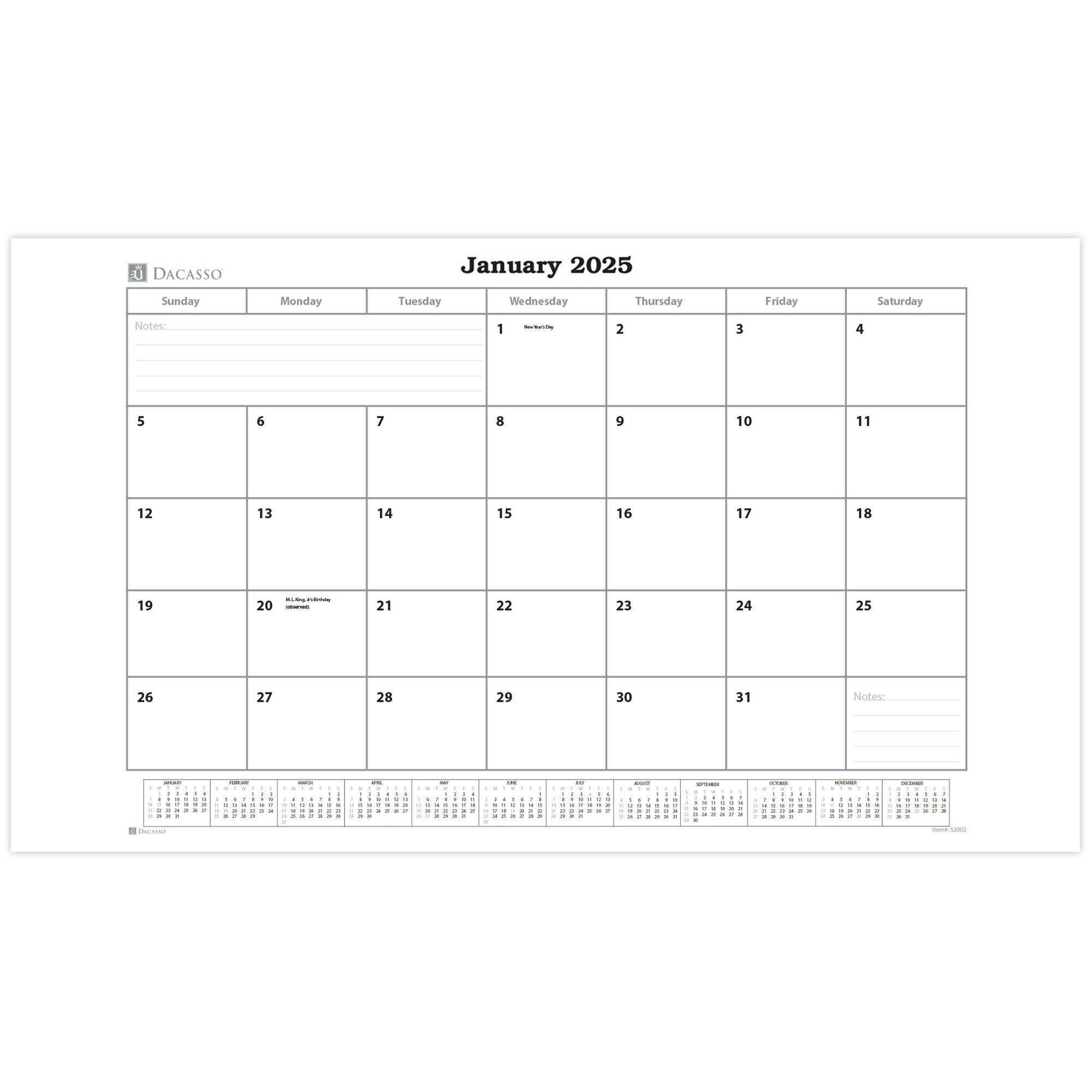 Mocha Leather Desk Pad w/ Calendar Insert, 34 x 20