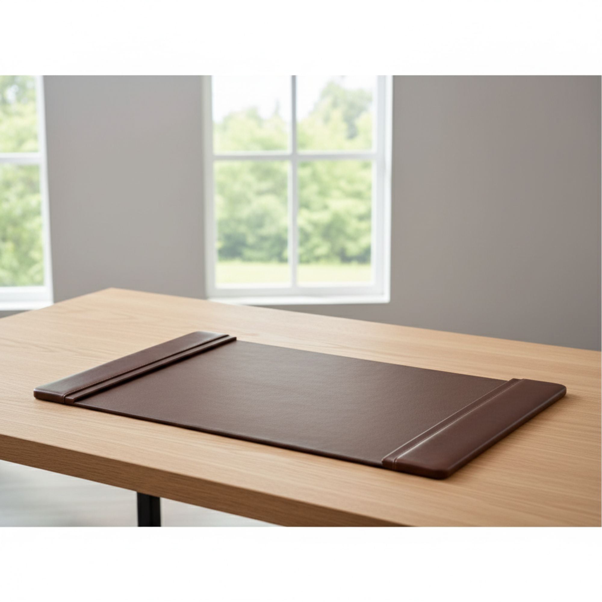Chocolate Brown Leather 25.5" x 17.25" Side-Rail Desk Pad