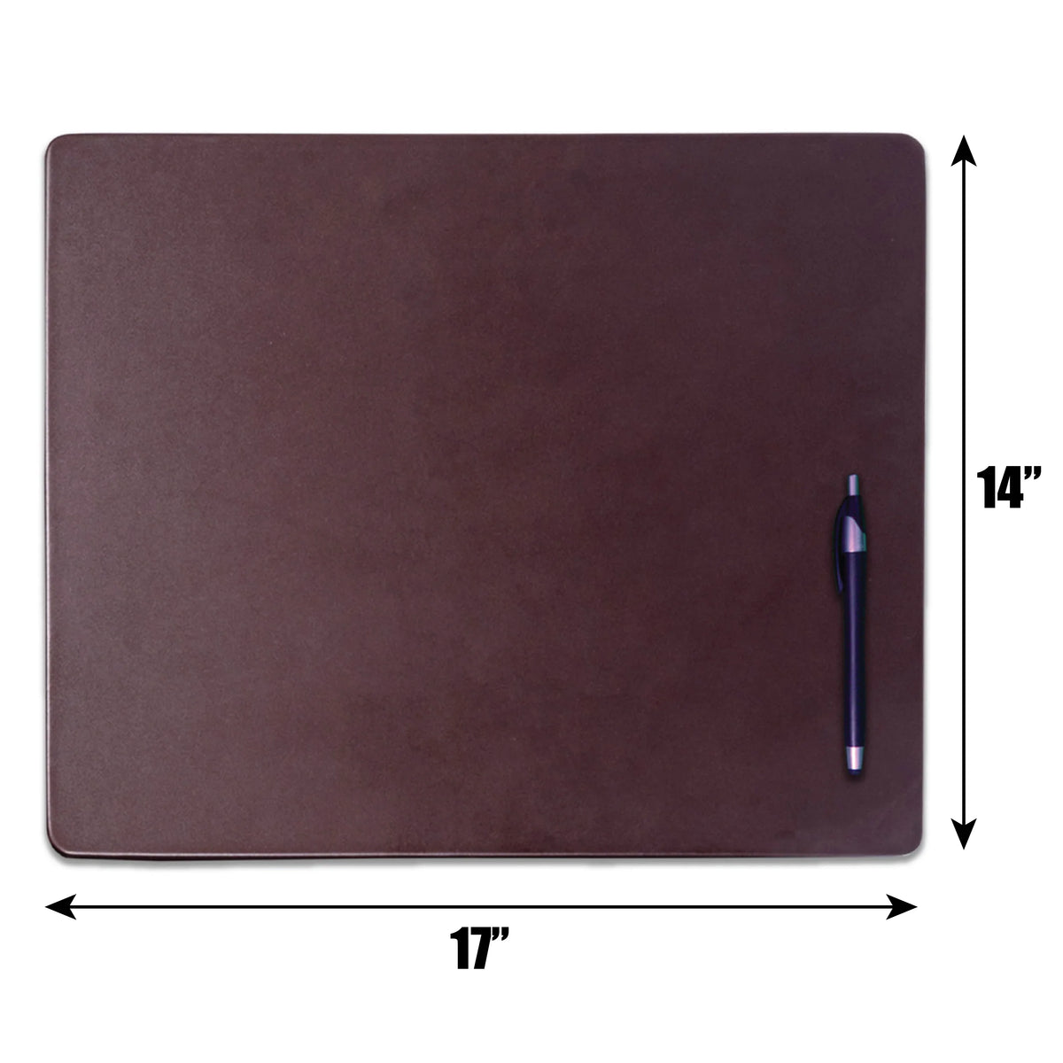Chocolate Brown Leather 17" x 14" Conference Table Pad