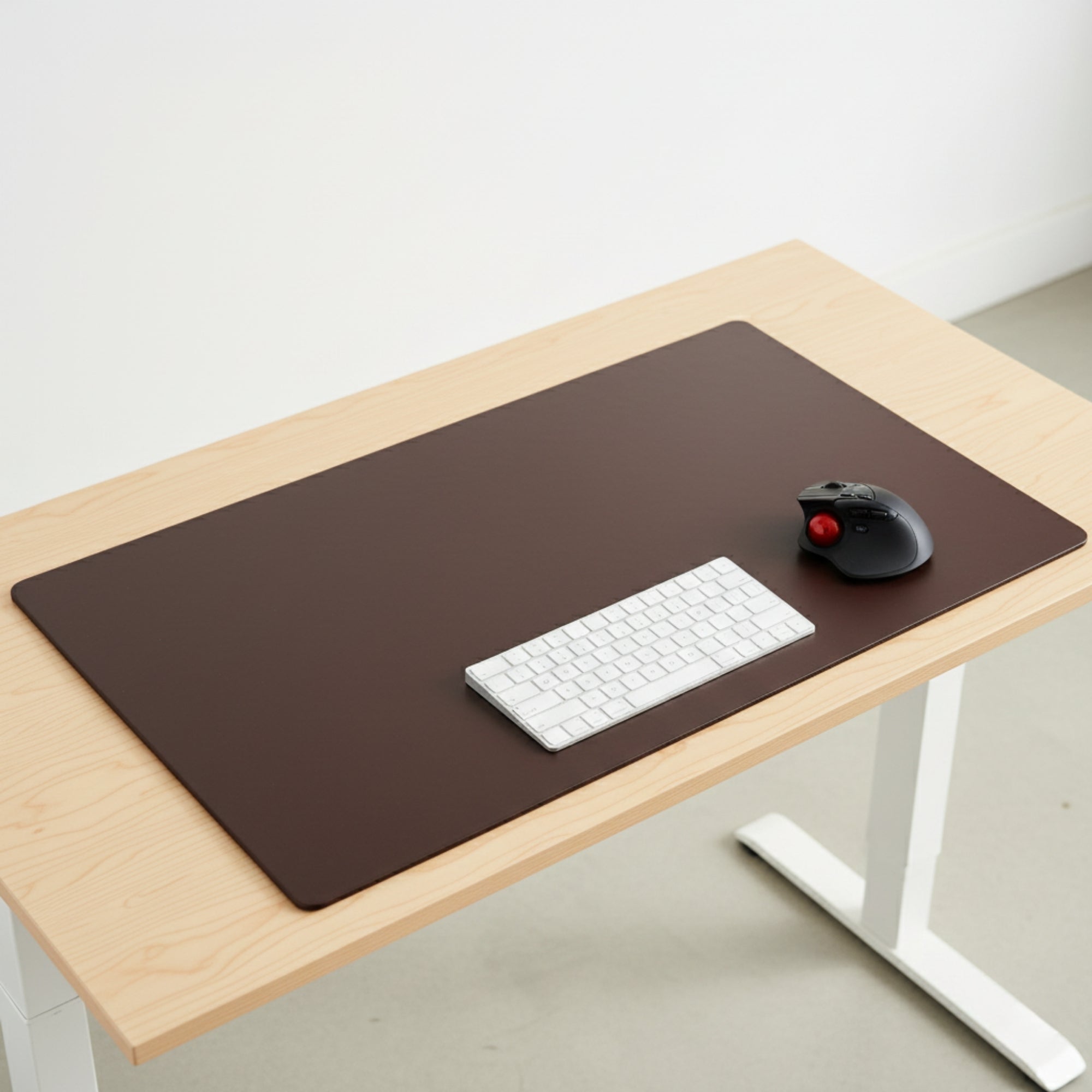 Chocolate Brown Leather 38" x 24" Desk Mat without Rails