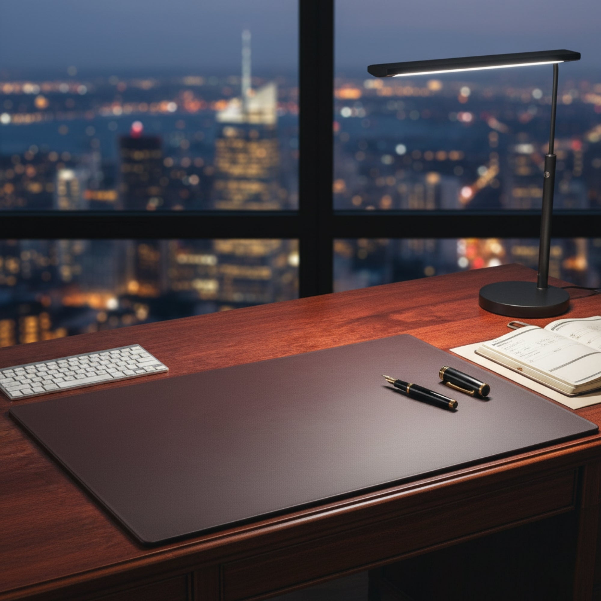 Chocolate Brown Leather 30" x 19" Desk Mat without Rails