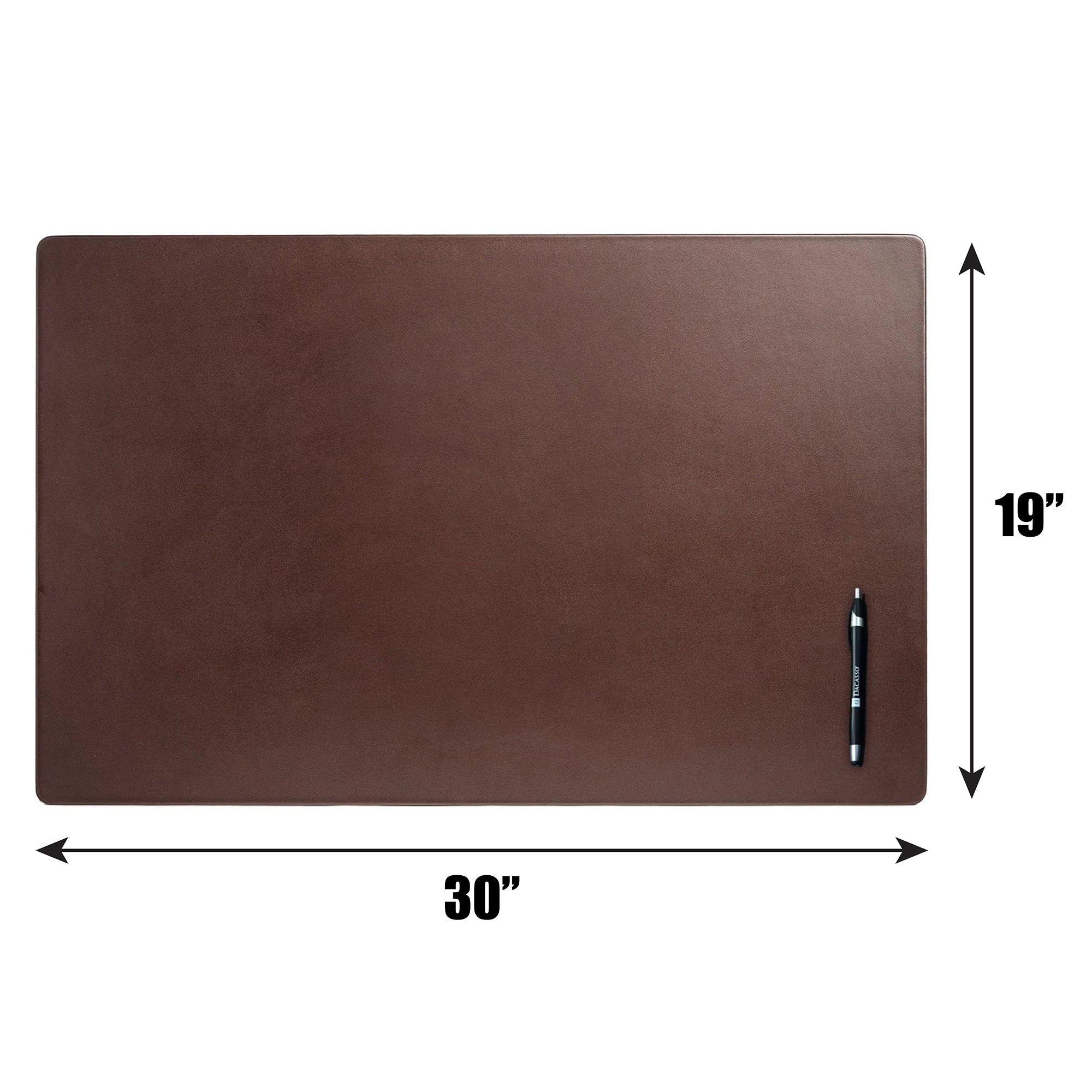 Chocolate Brown Leather 30" x 19" Desk Mat without Rails