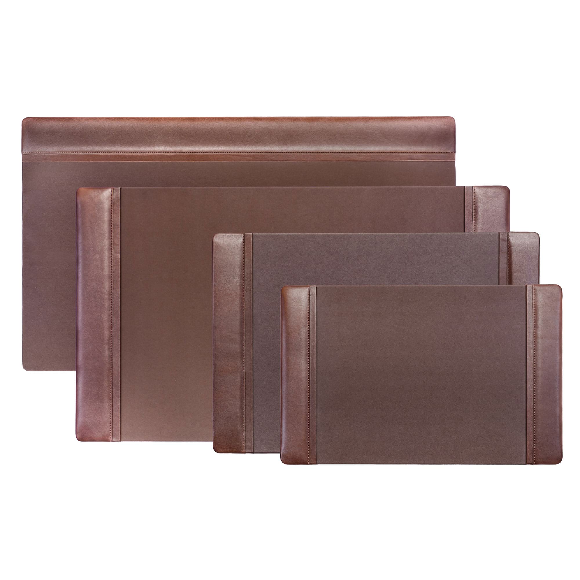 Chocolate Brown Leather 34" X 20" Top-Rail Desk Pad