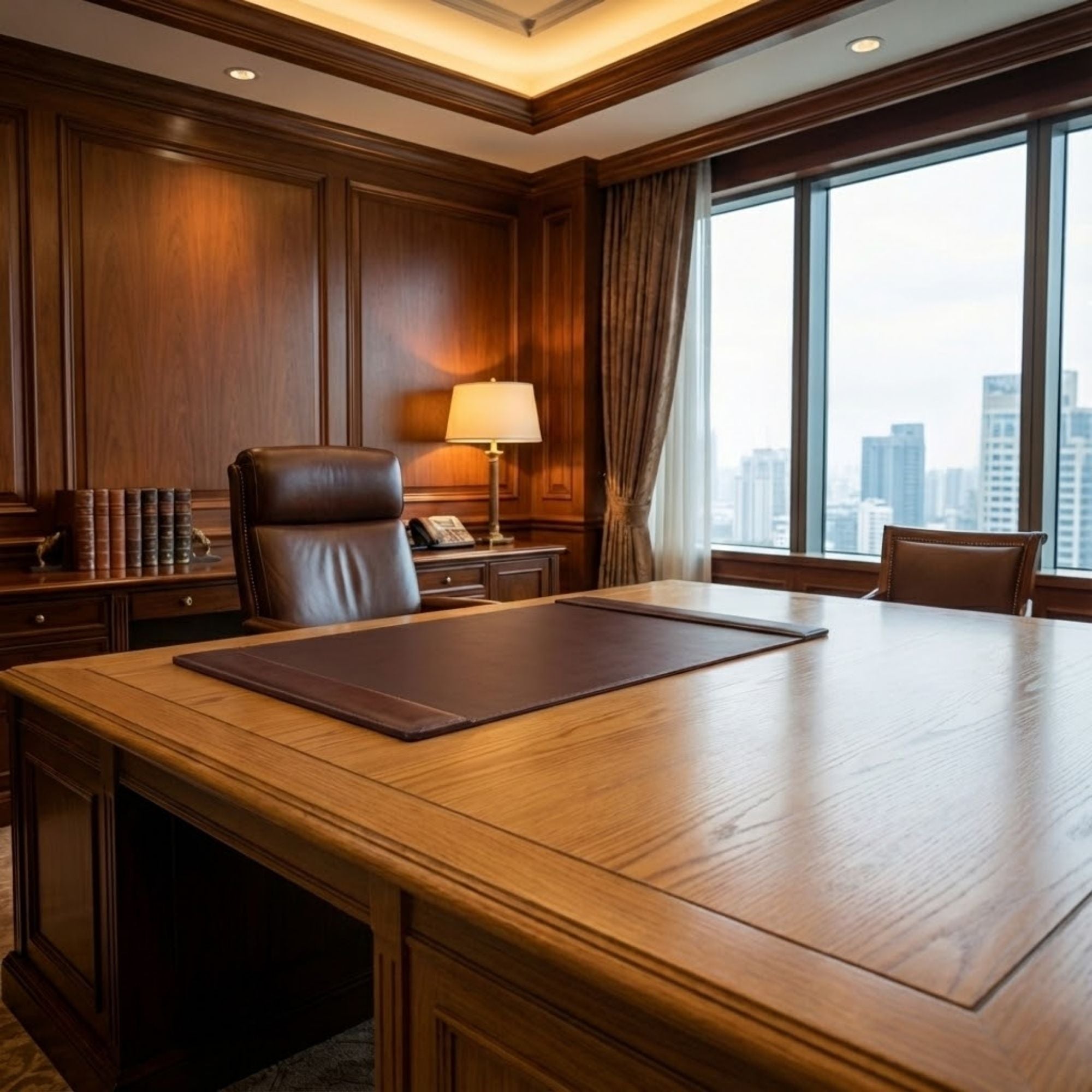 Chocolate Brown Leather 38" x 24" Desk Pad