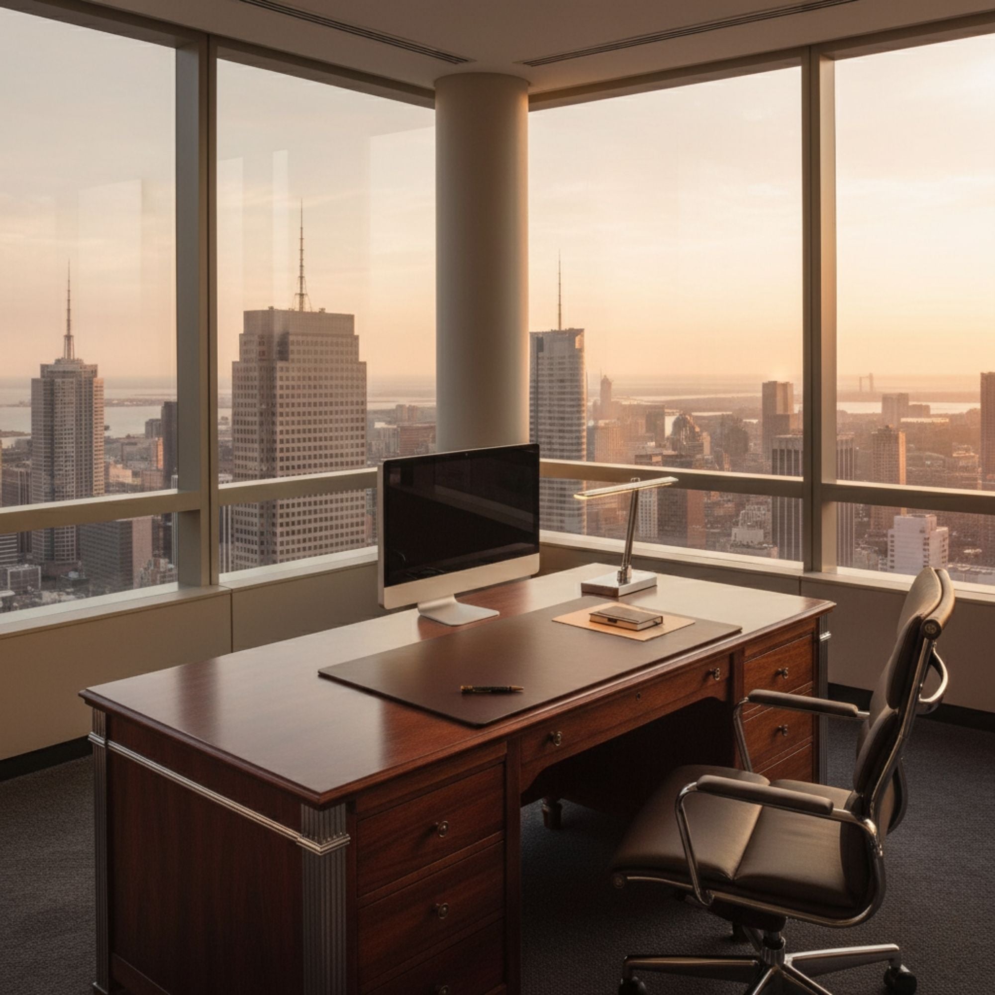 Chocolate Brown Leatherette 24" x 19" Desk Mat without Rails