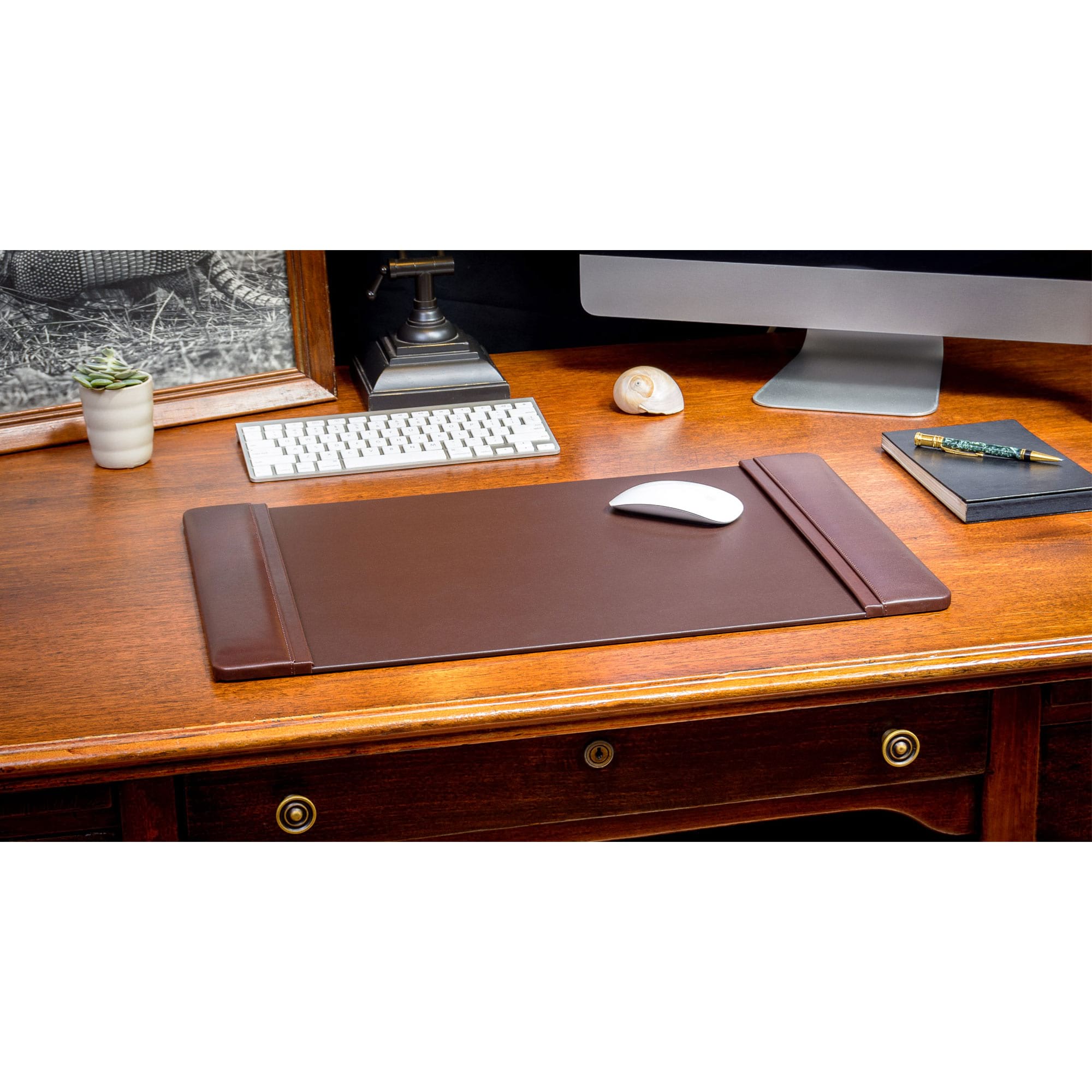 Chocolate Brown Leather 22" x 14" Desk Pad