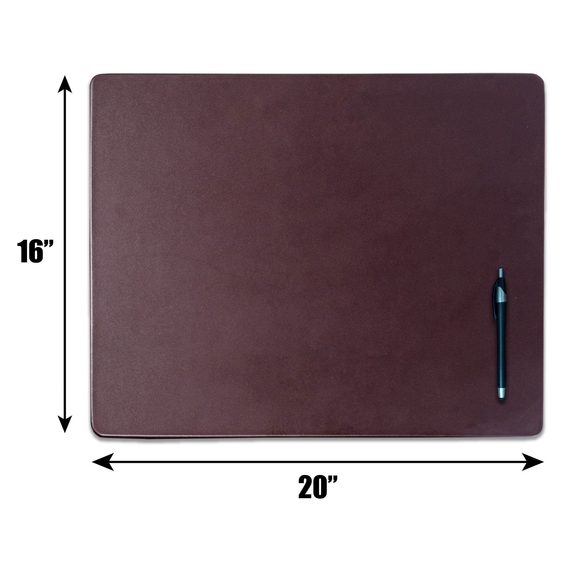 Chocolate Brown Leather 20" x 16" Conference Table Pad