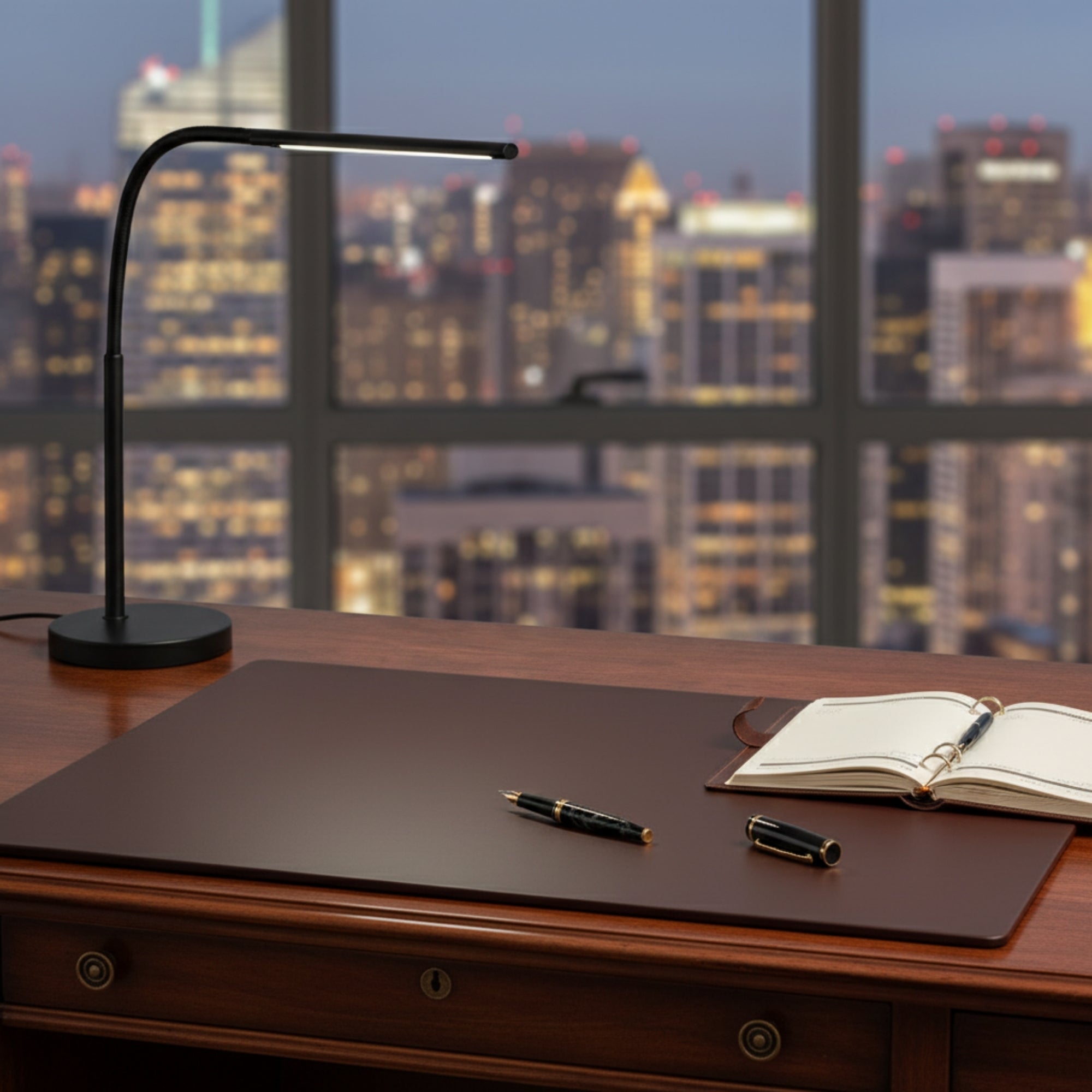 Chocolate Brown Leatherette 34" x 20" Desk Mat without Rails