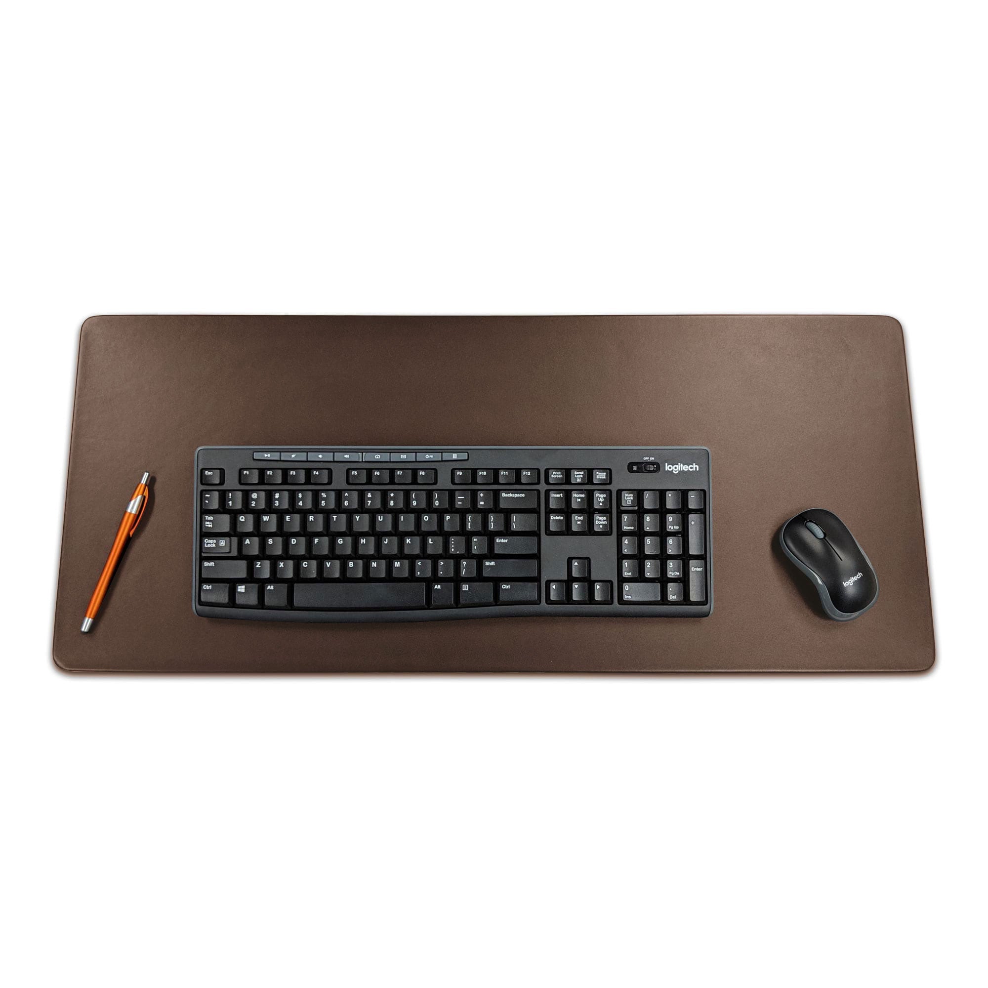 Chocolate Brown Leather 30" x 12.5" Keyboard/Mouse Desk Mat