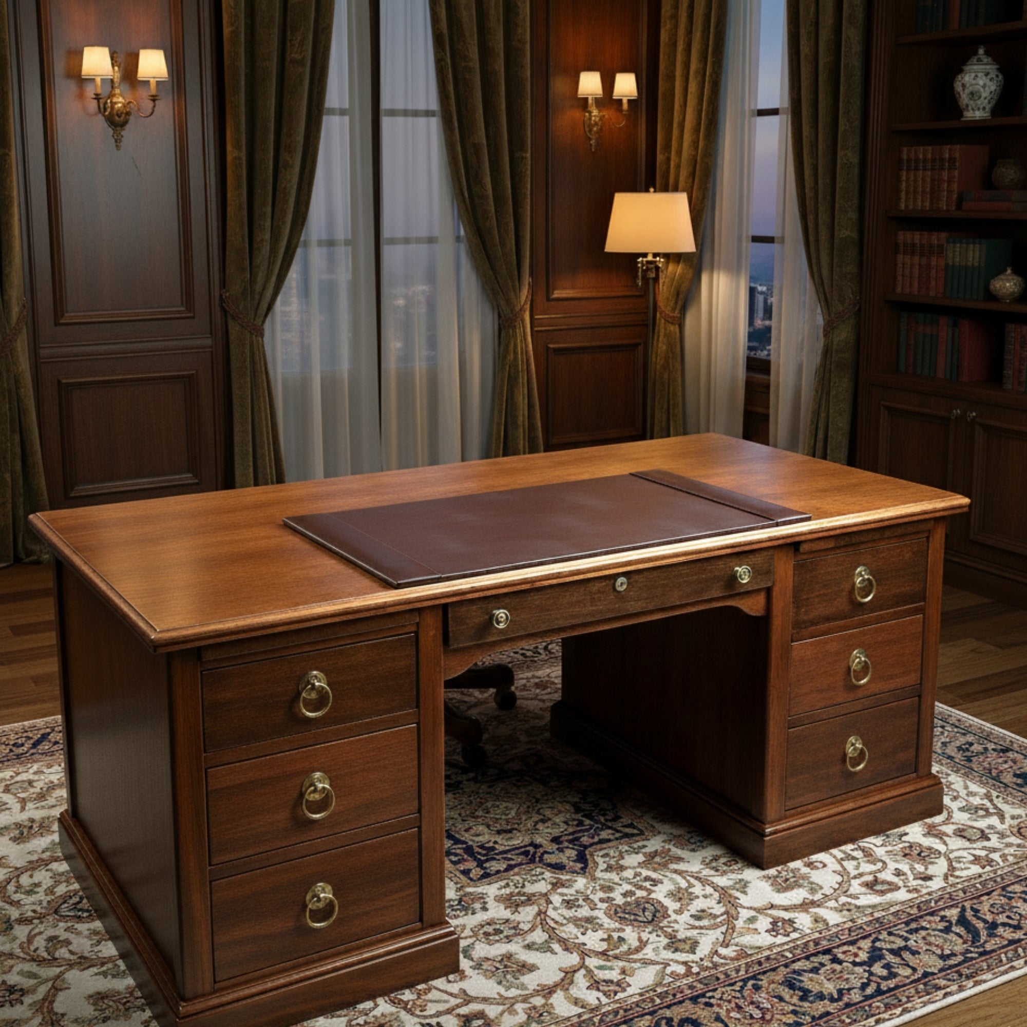 Dark Brown Bonded Leather 30" x 18" Desk Pad