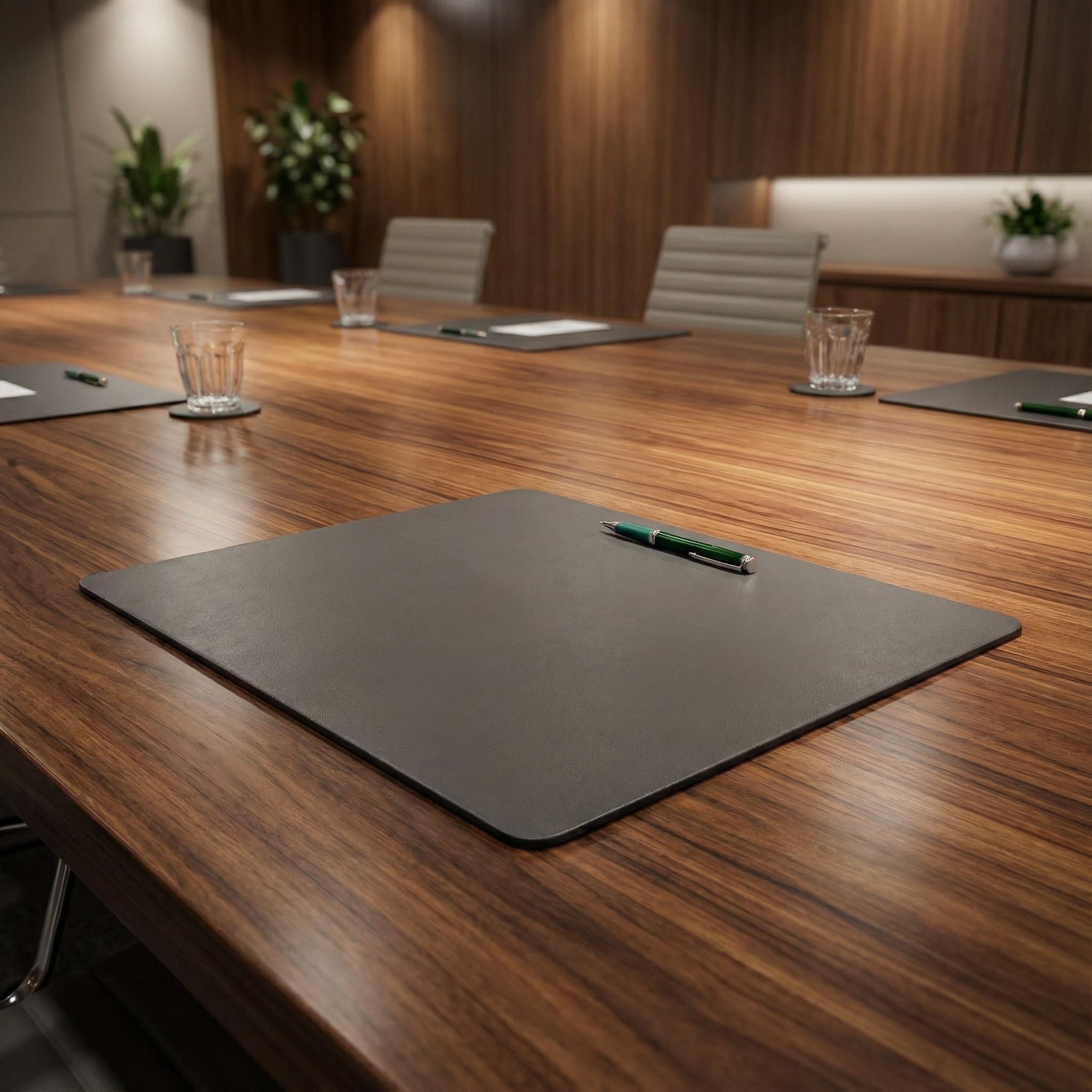 Gray Leatherette 17 x 14 Conference Table Pad