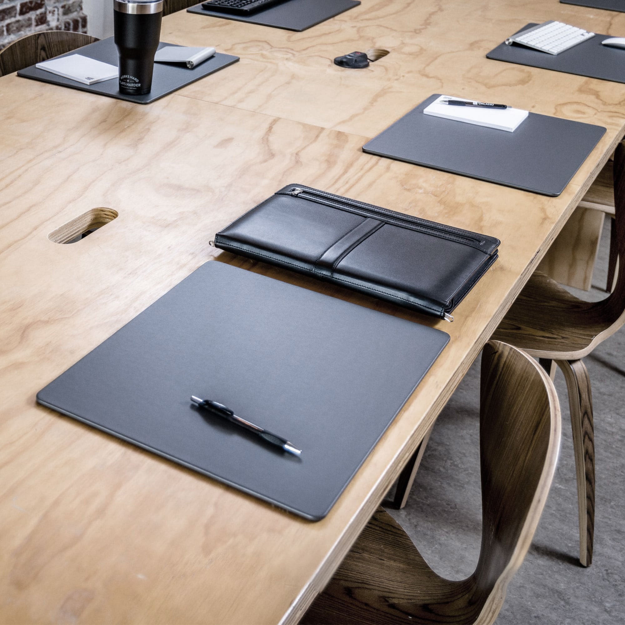 Gray Leatherette 17 x 14 Conference Table Pad