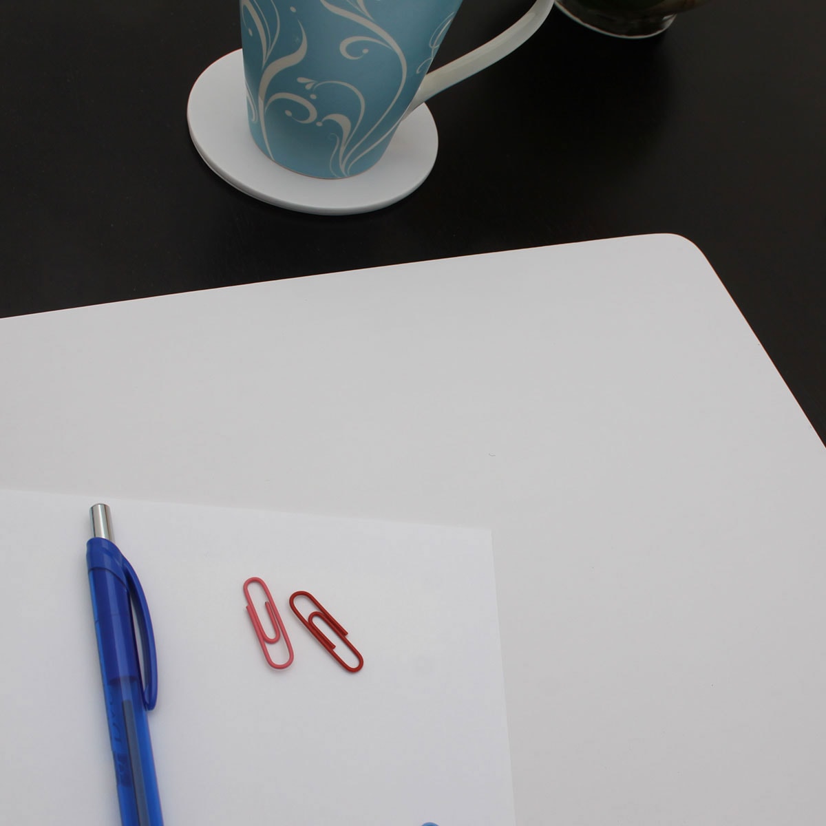White Leatherette 17 x 14 Conference Table Pad