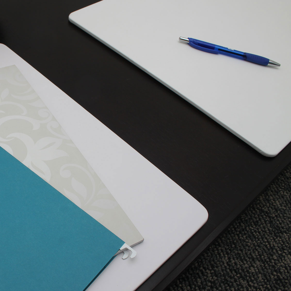 White Leatherette 17 x 14 Conference Table Pad