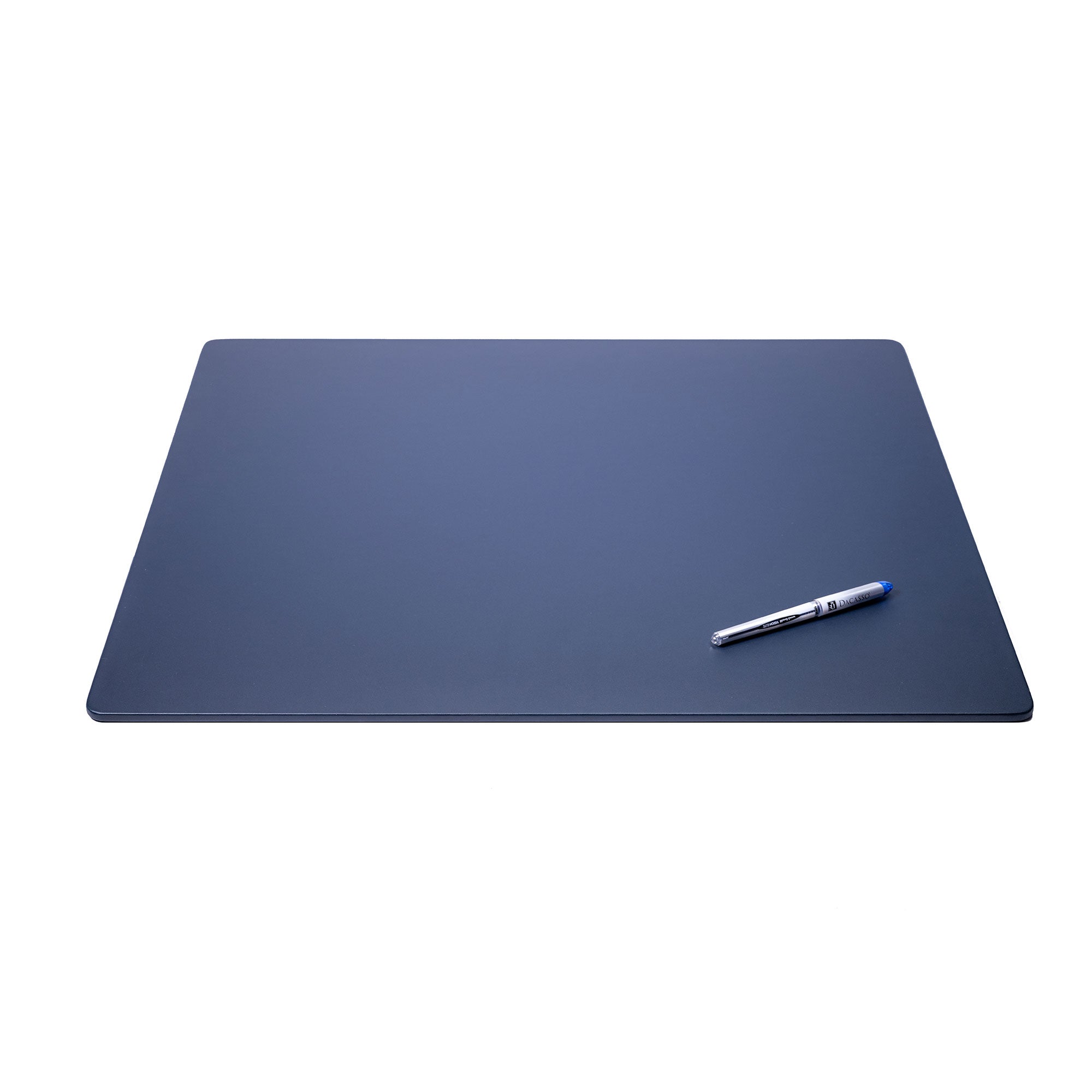 Navy Blue Leatherette Desk Pad w/out Rails, 24 x 19
