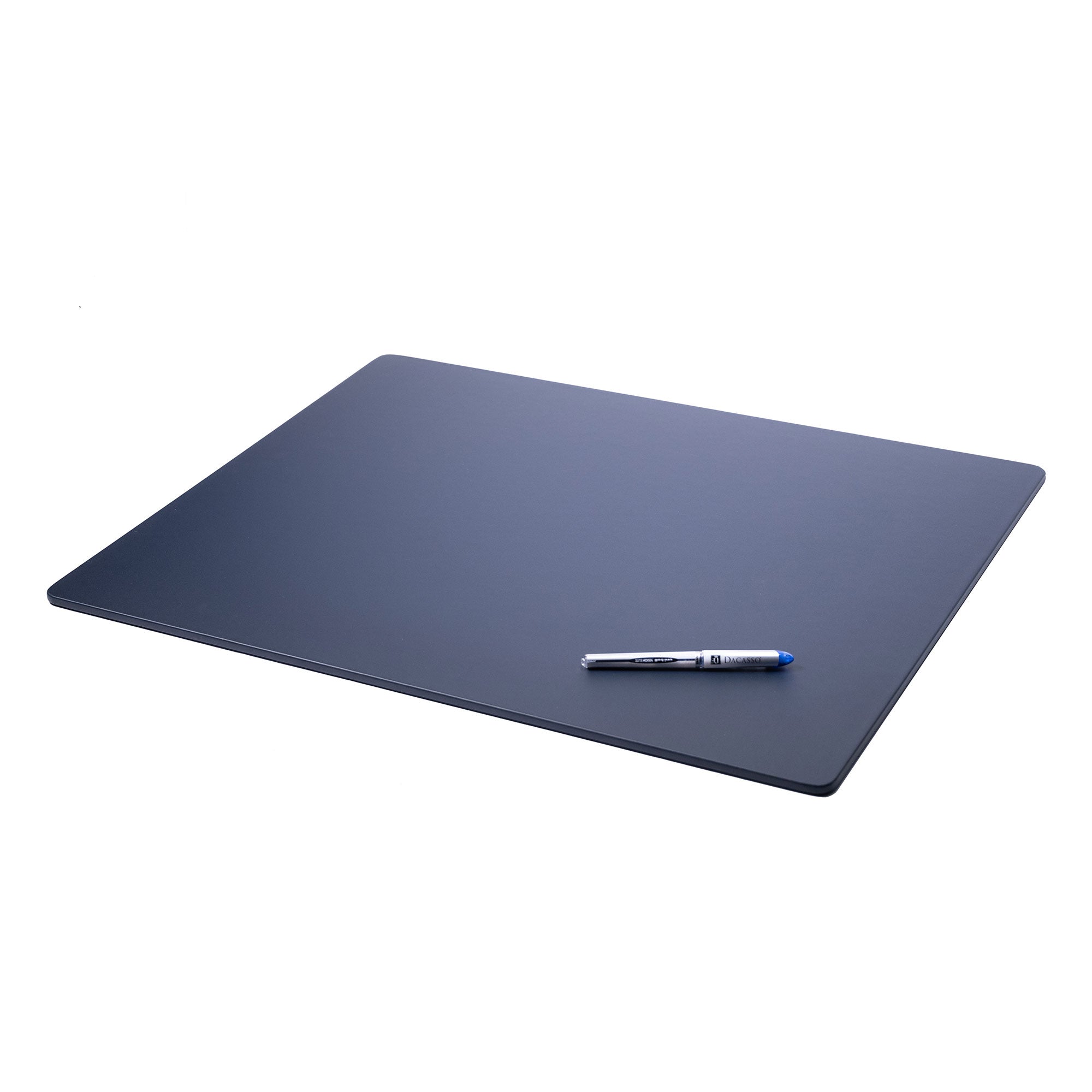 Navy Blue Leatherette Desk Pad w/out Rails, 24 x 19
