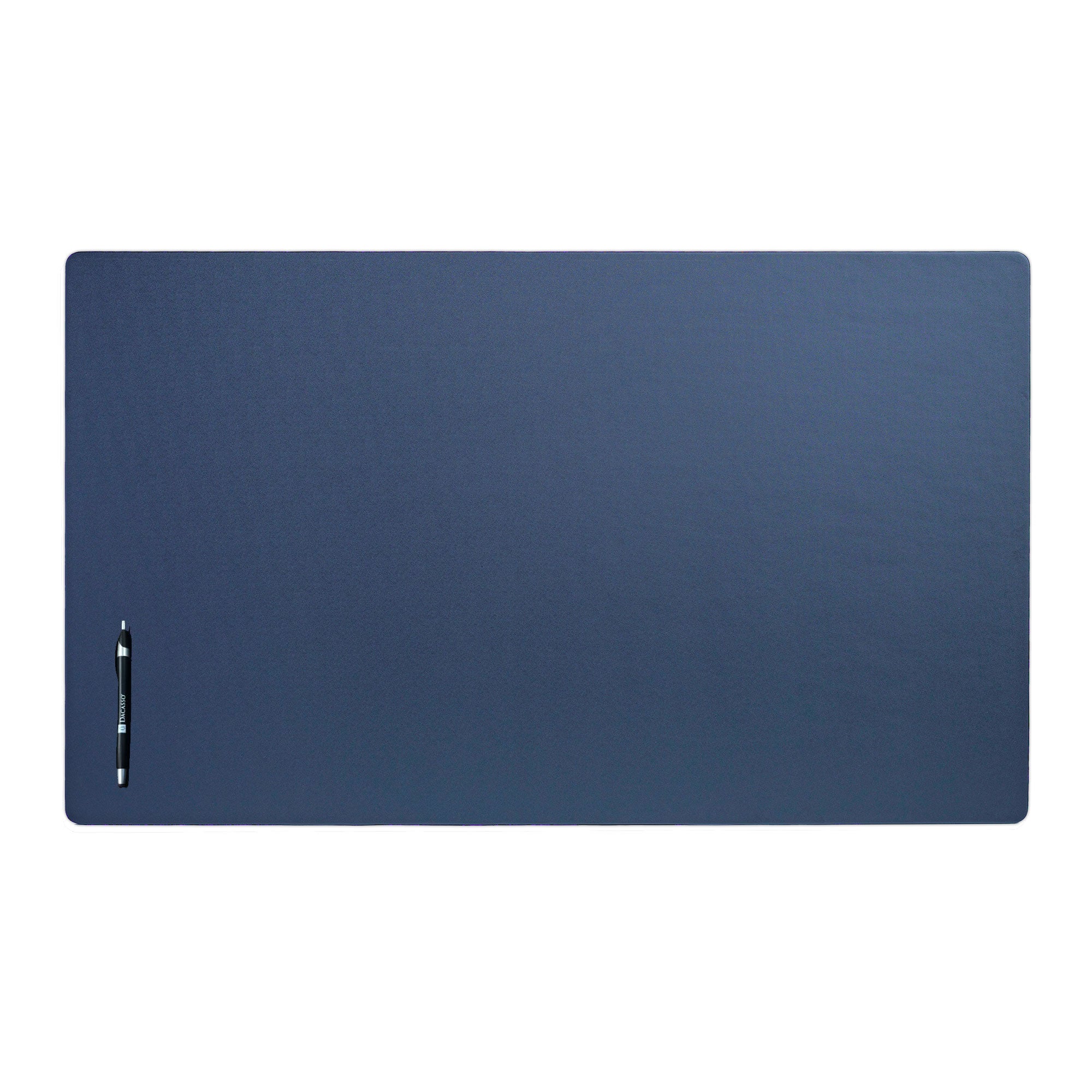 Navy Blue Leatherette Desk Pad w/out Rails, 34 x 20