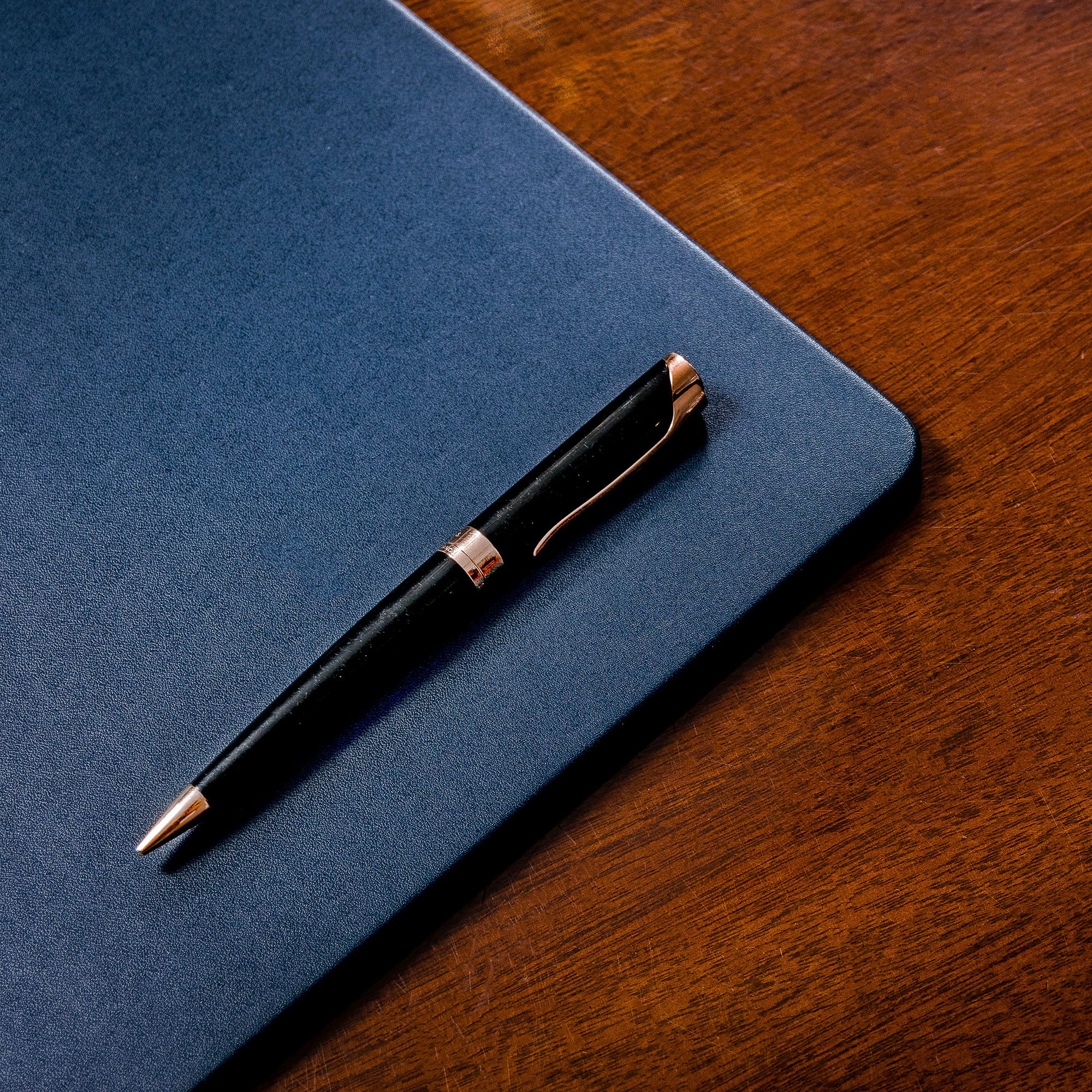 Navy Blue Leather 30" x 12.5" Keyboard/Mouse Desk Mat