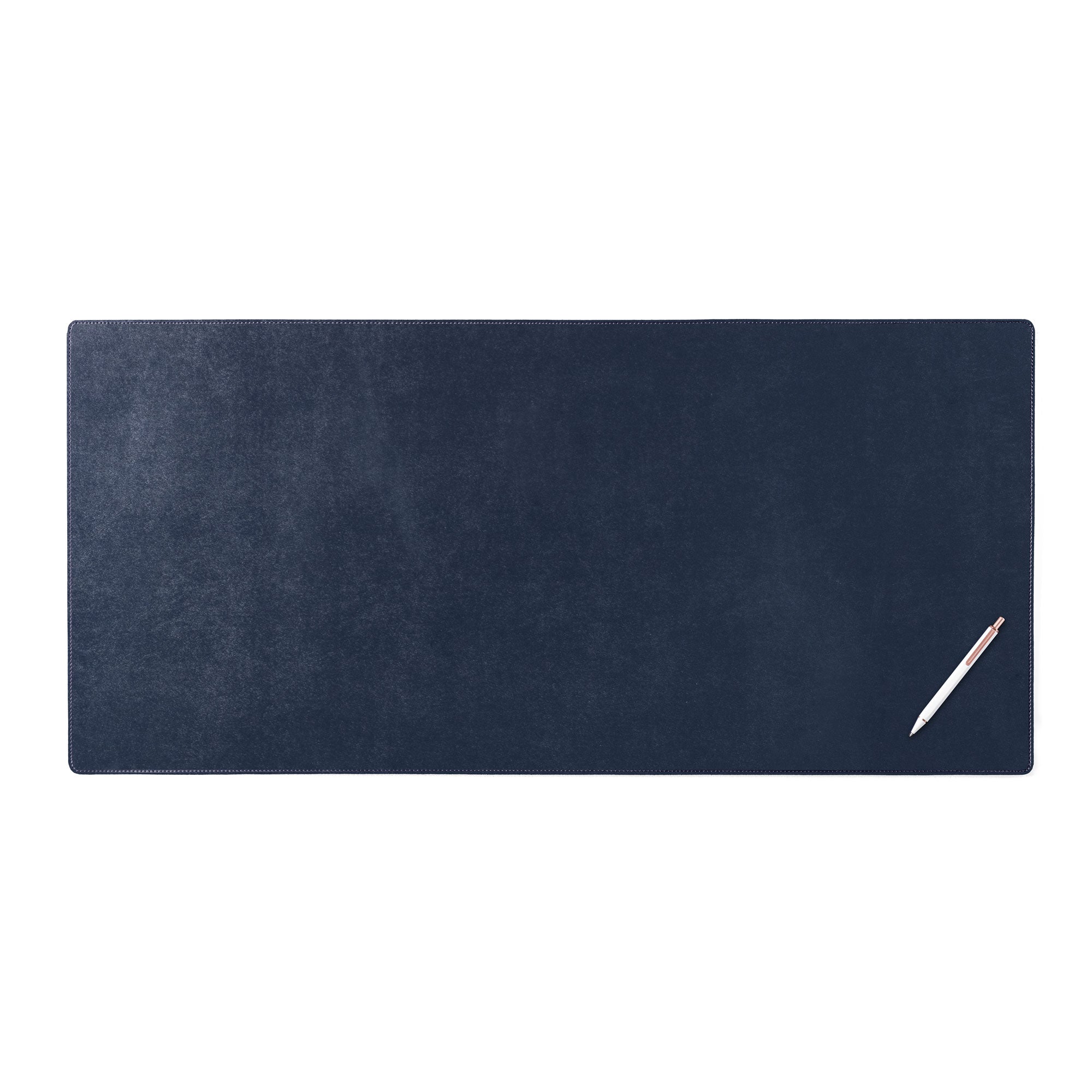 Navy Blue Bonded Leather 36" x 17" No Core Rollable Desk Mat/Pad