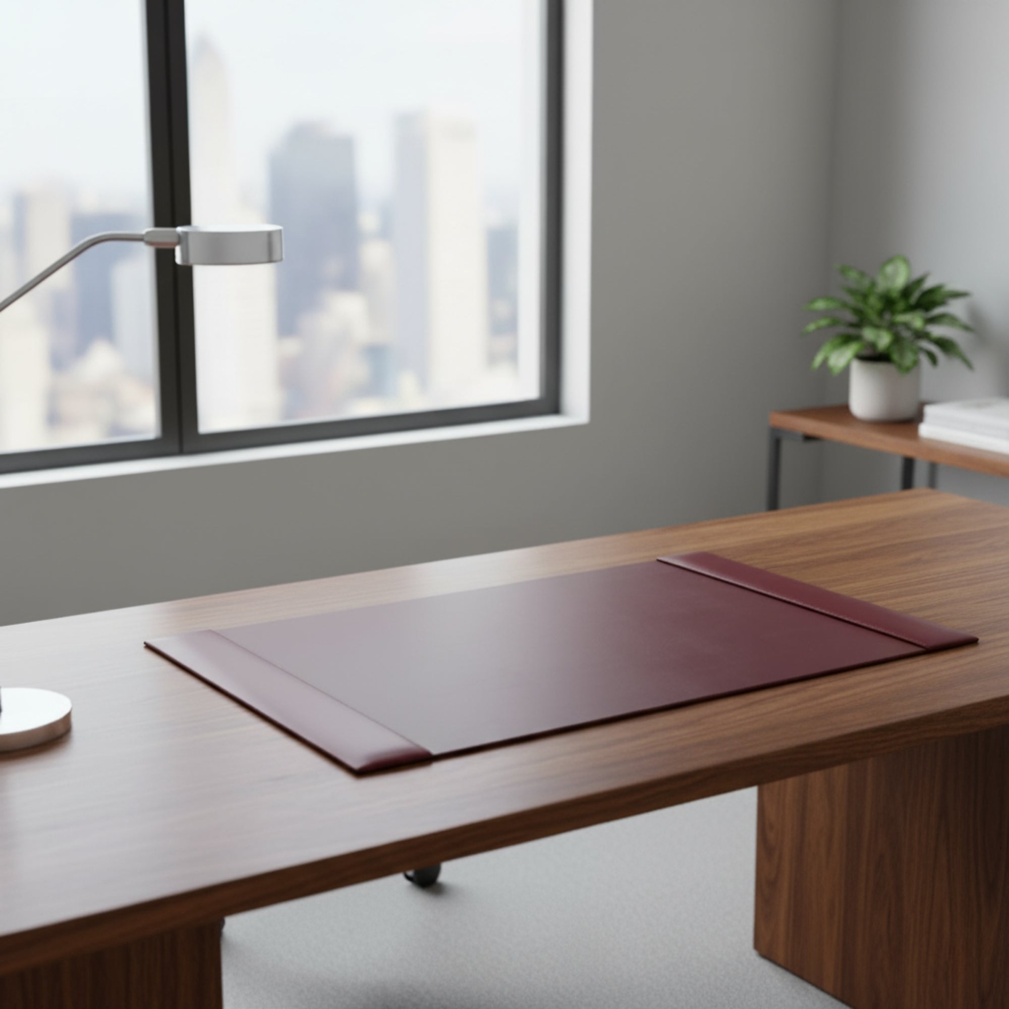 Burgundy Bonded Leather 30" x 18" Desk Pad