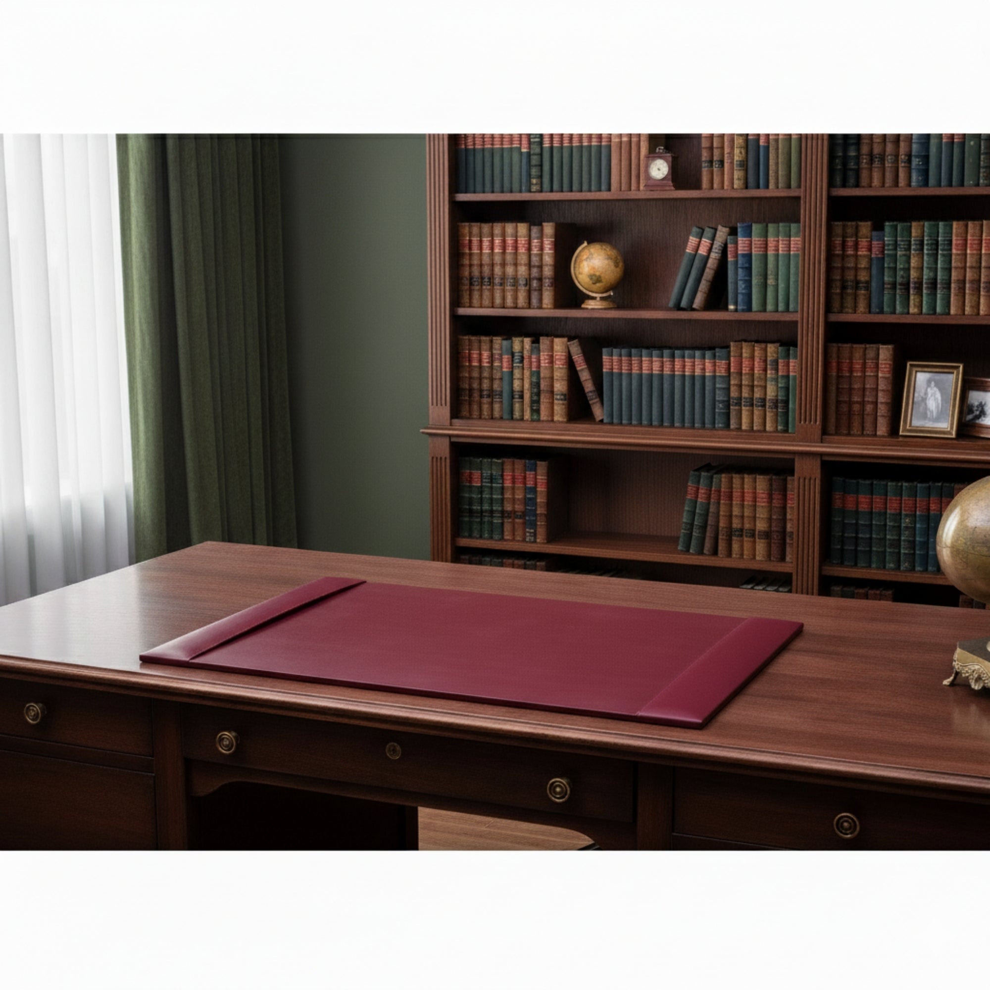 Burgundy Bonded Leather 30" x 18" Desk Pad