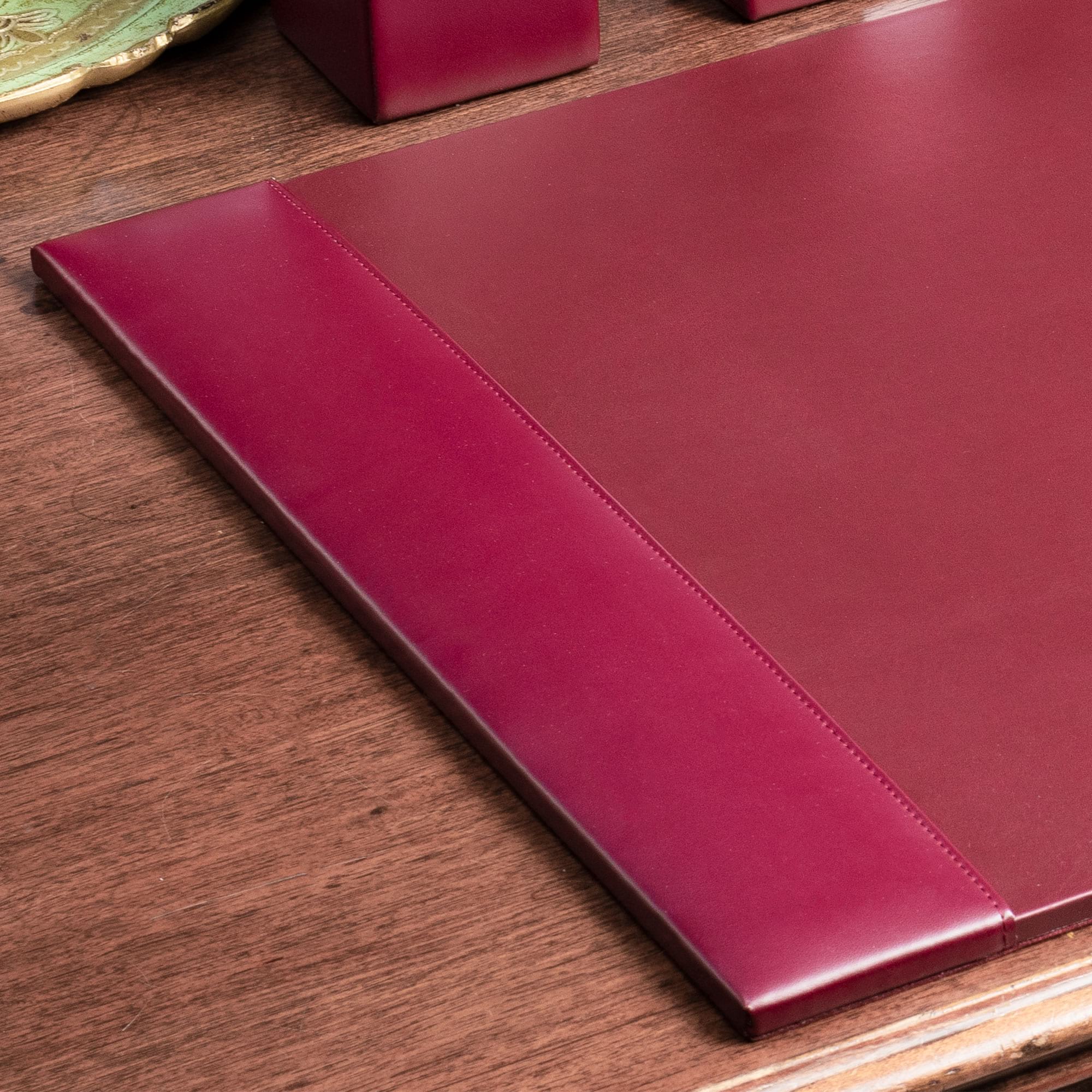 Burgundy Bonded Leather 30" x 18" Desk Pad