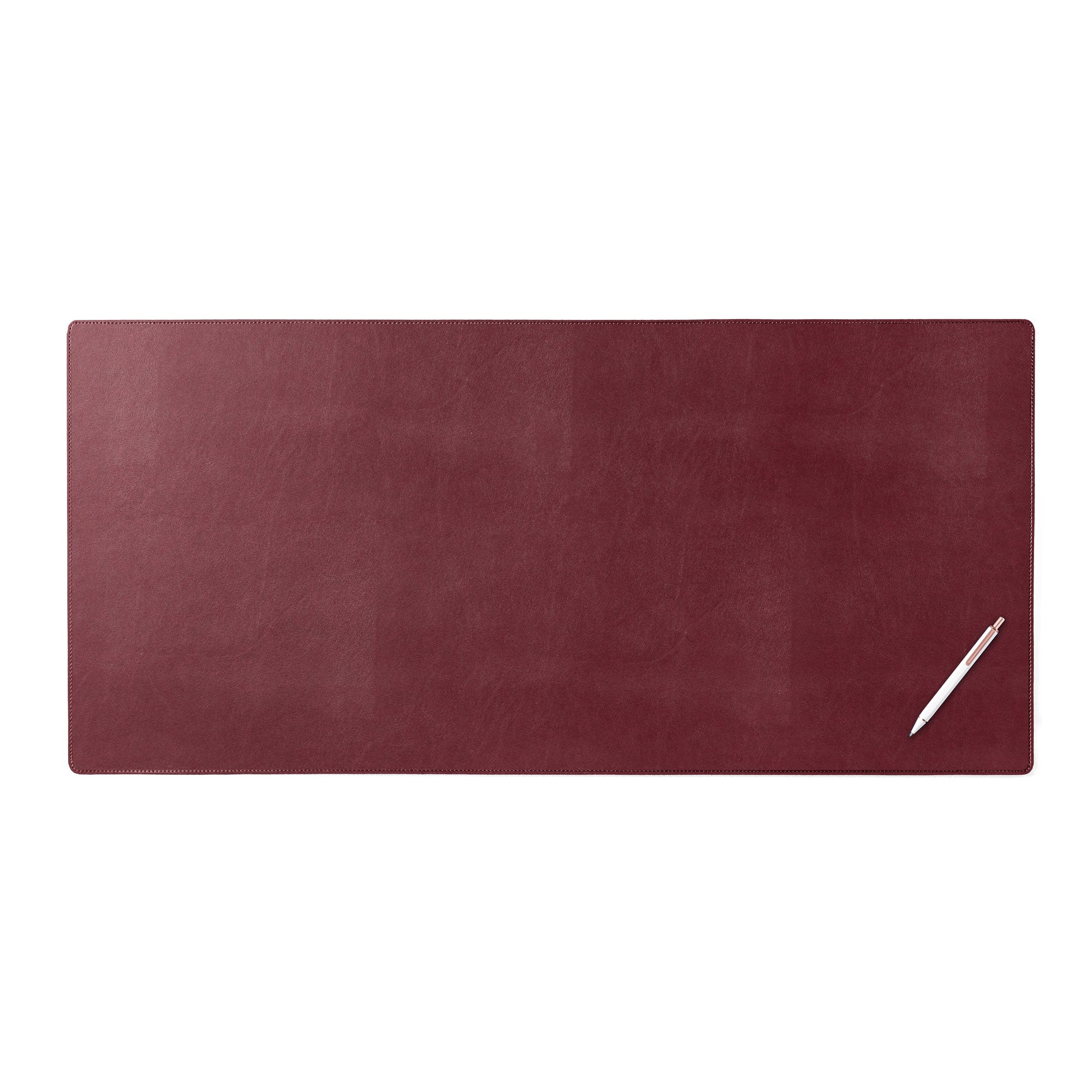 Burgundy Bonded Leather 36" x 17" No Core Rollable Desk Mat/Pad