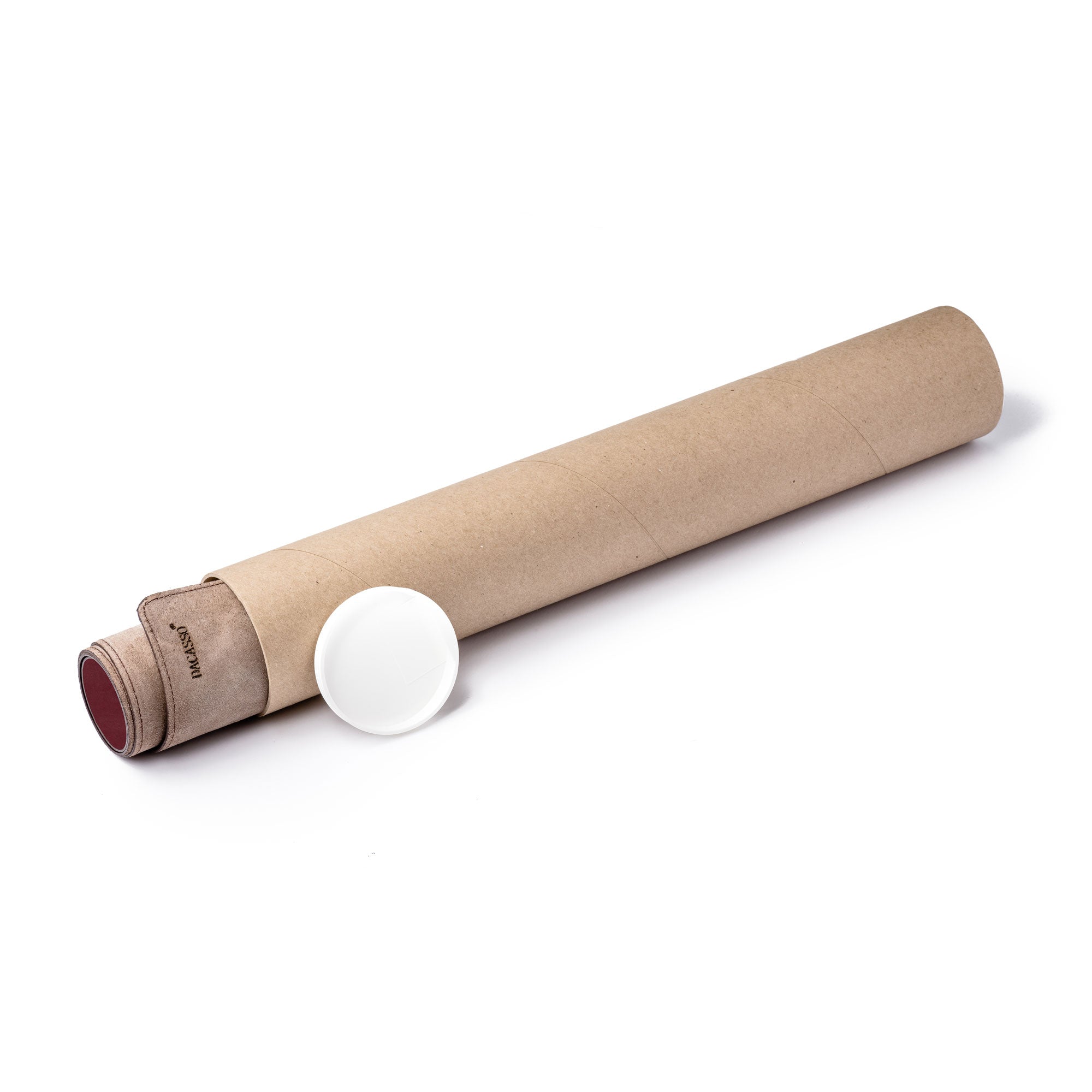 Burgundy Bonded Leather 36" x 17" No Core Rollable Desk Mat/Pad