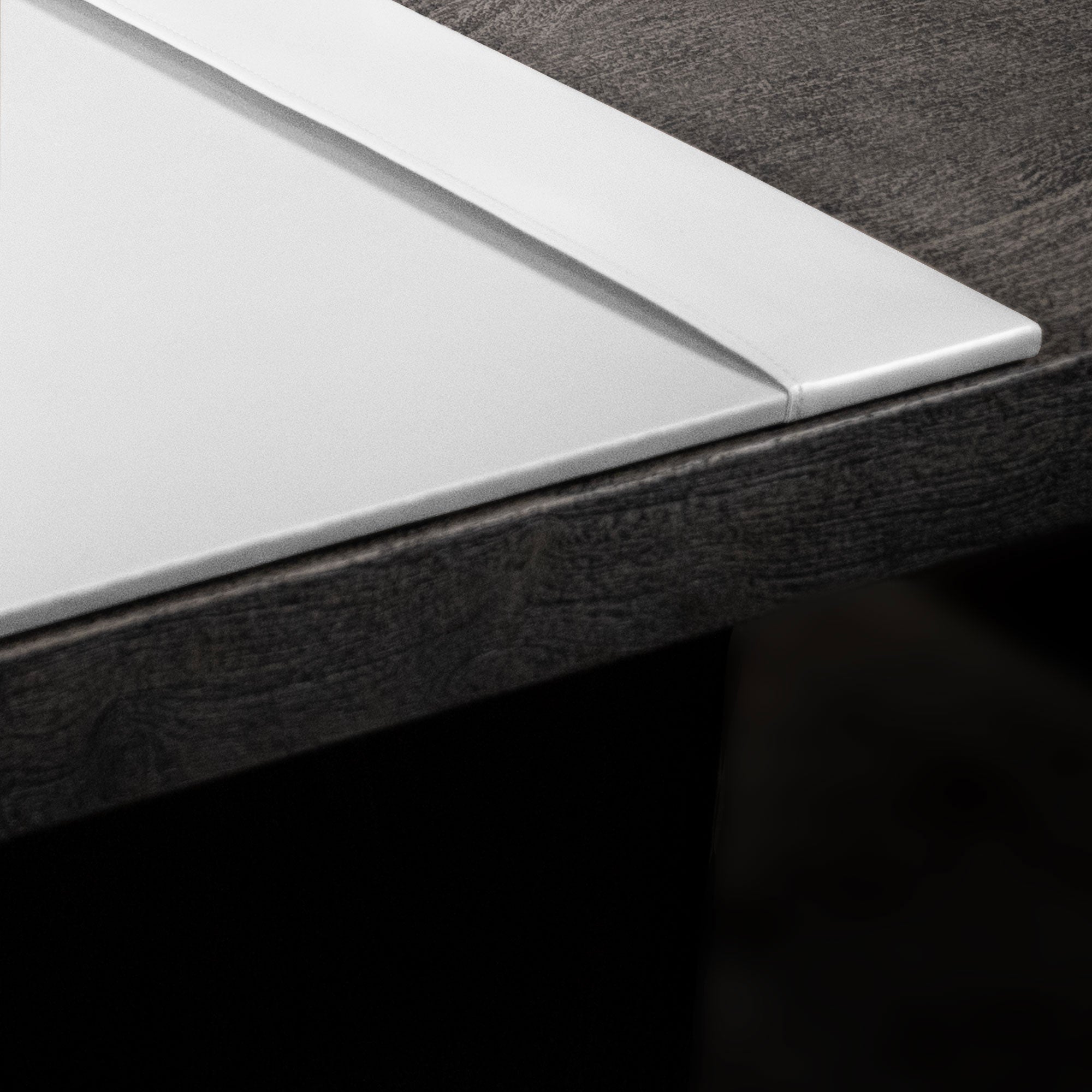 White Bonded Leather Desk Pad, 30 x 18