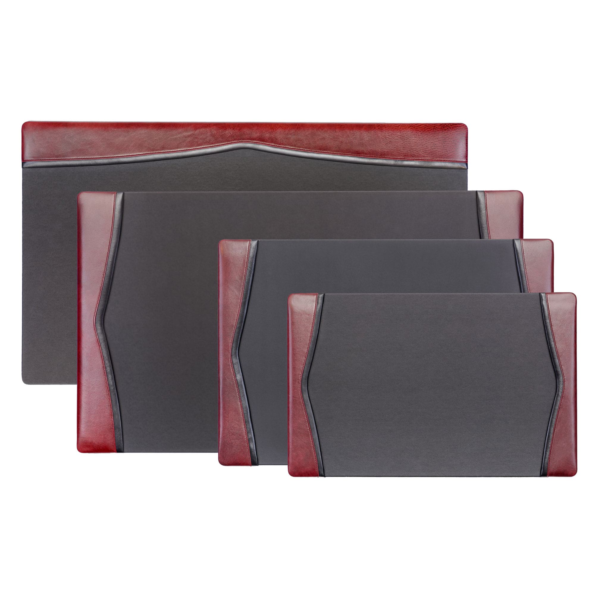 Burgundy Leather 34" x 20" Side-Rail Desk Pad