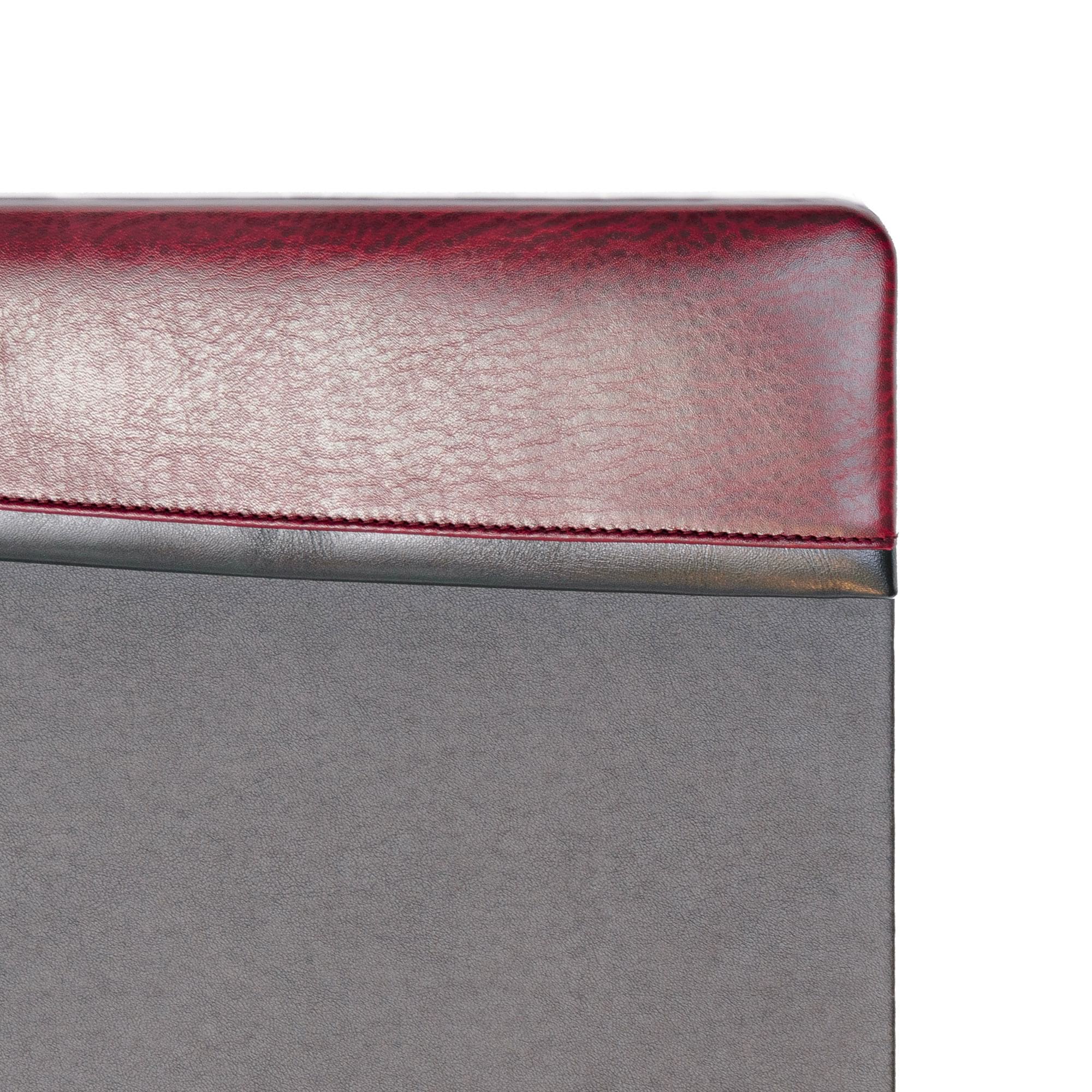 Burgundy Leather 34" X 20" Top-Rail Desk Pad