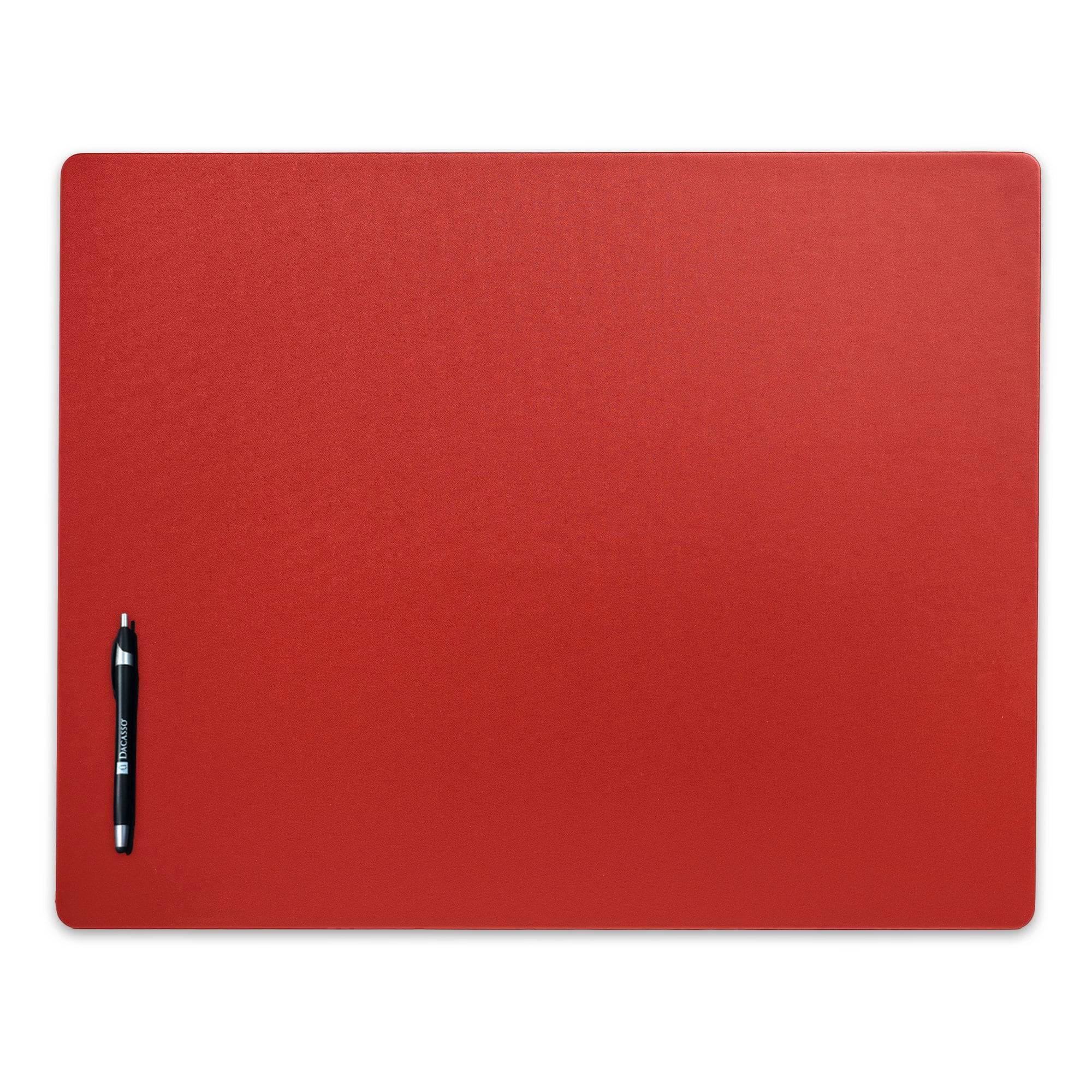 Red Leatherette Desk Pad w/out Rails, 24 x 19