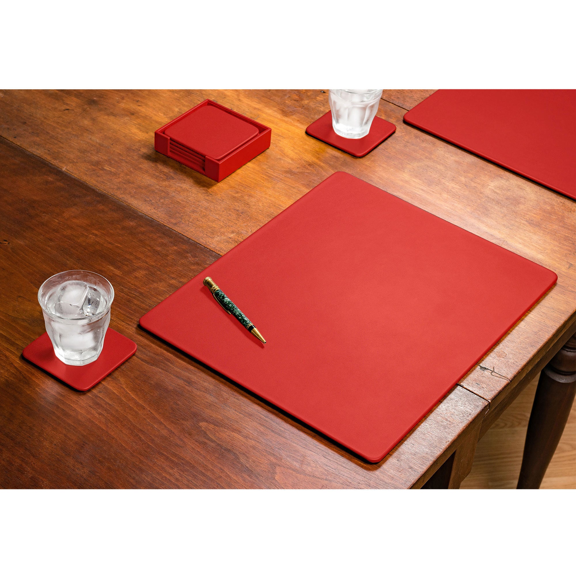 Red Leather 17 x 14 Conference Table Pad