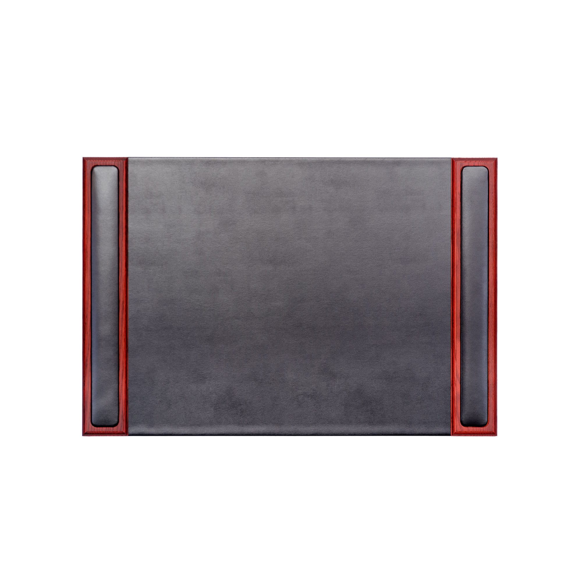 Mahogany (Rosewood) & Black Leather 25.5" x 17.25" Side-Rail Desk Pad