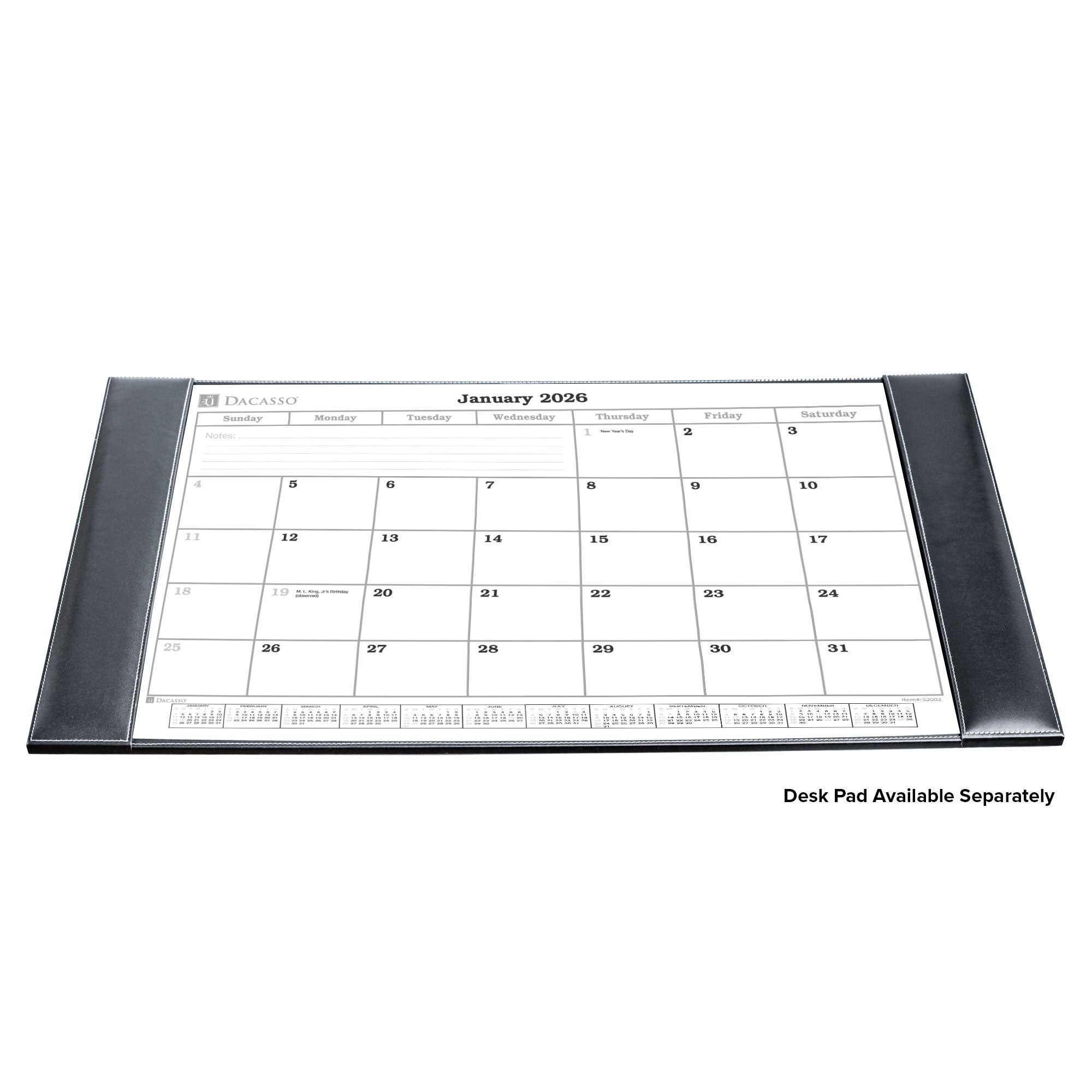 Desk Pad Monthly Calendar Insert, 32.875 x 18.875