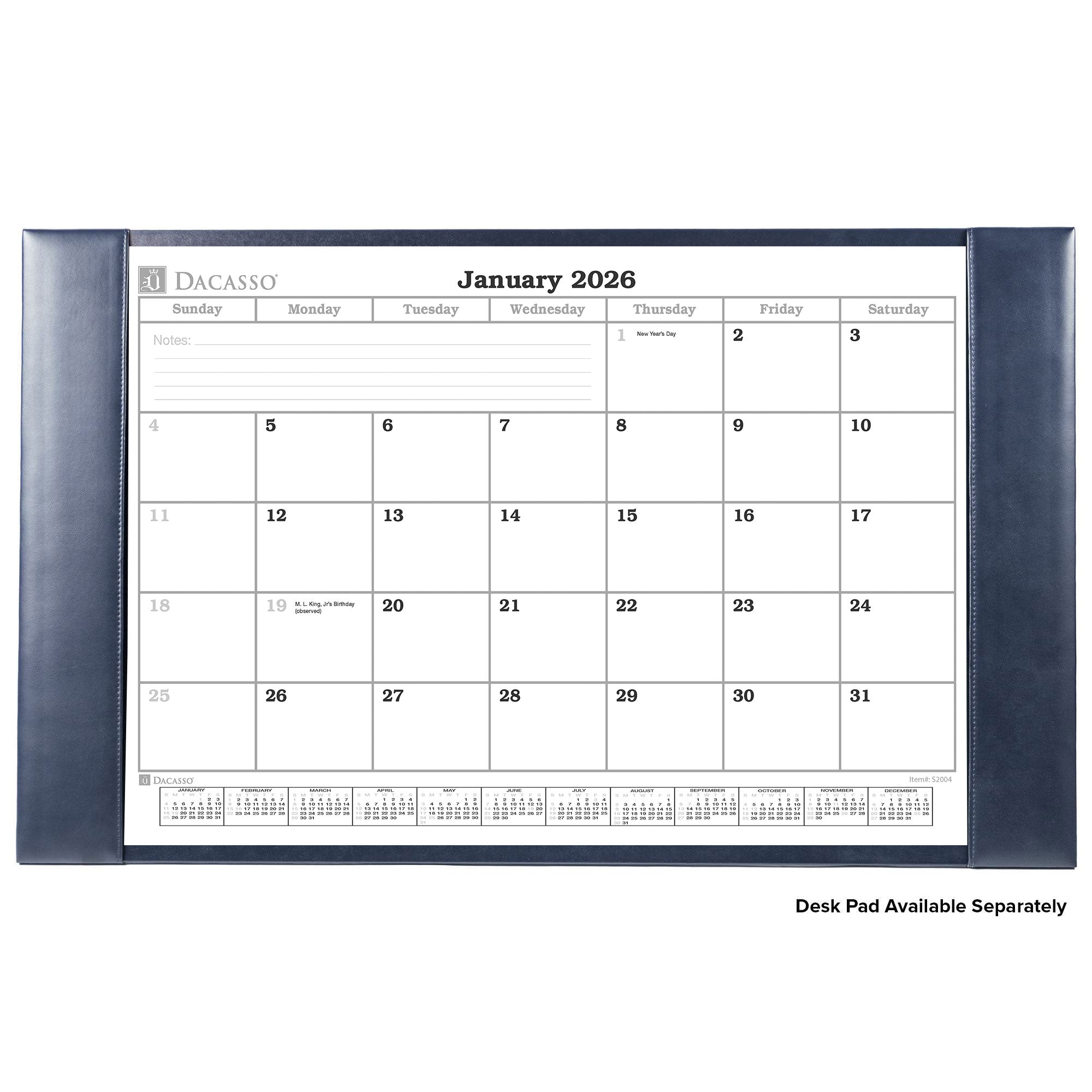 Desk Pad Monthly Calendar Insert, 28.75" x 16.75"