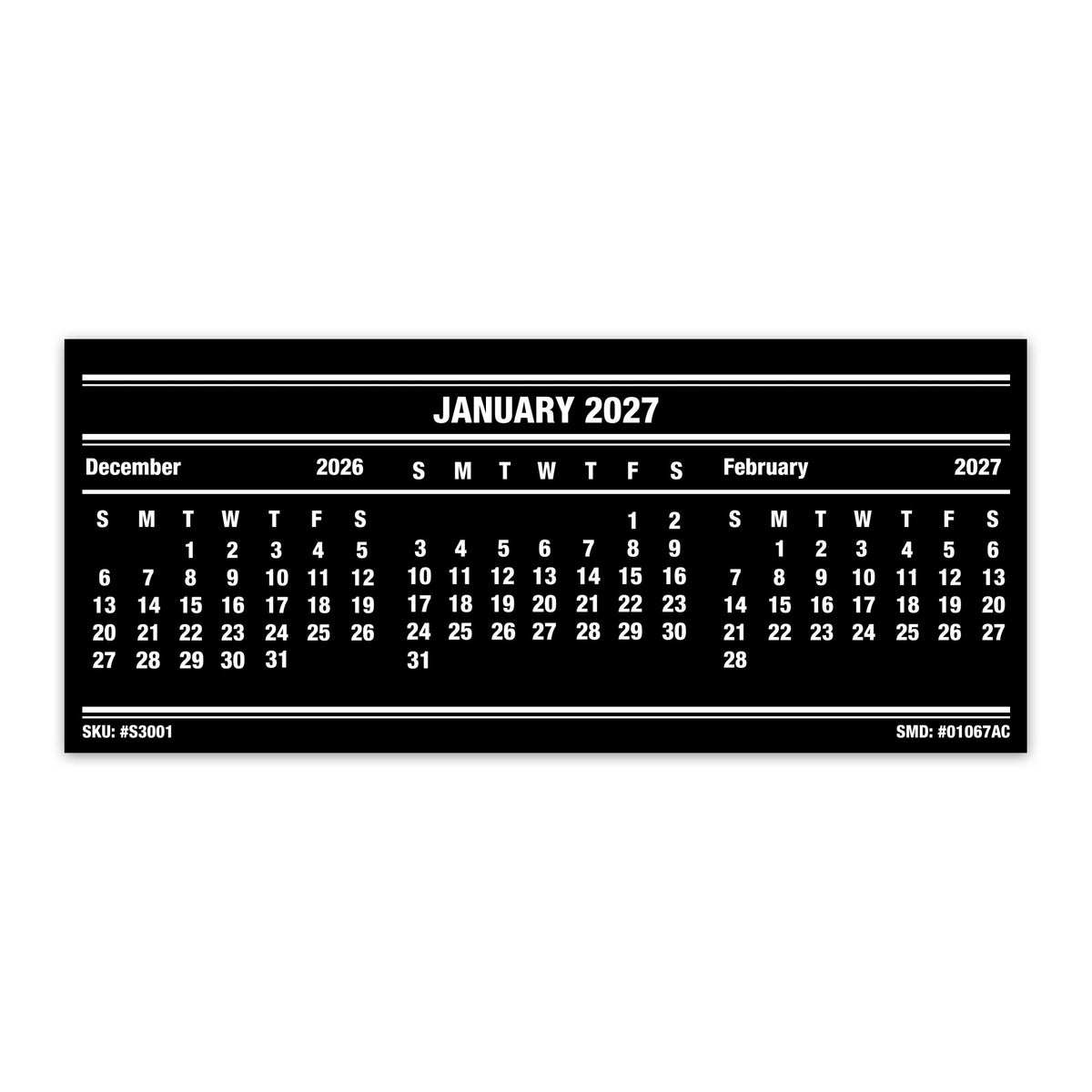Smith McDonald 3" x 7" Calendar Cards