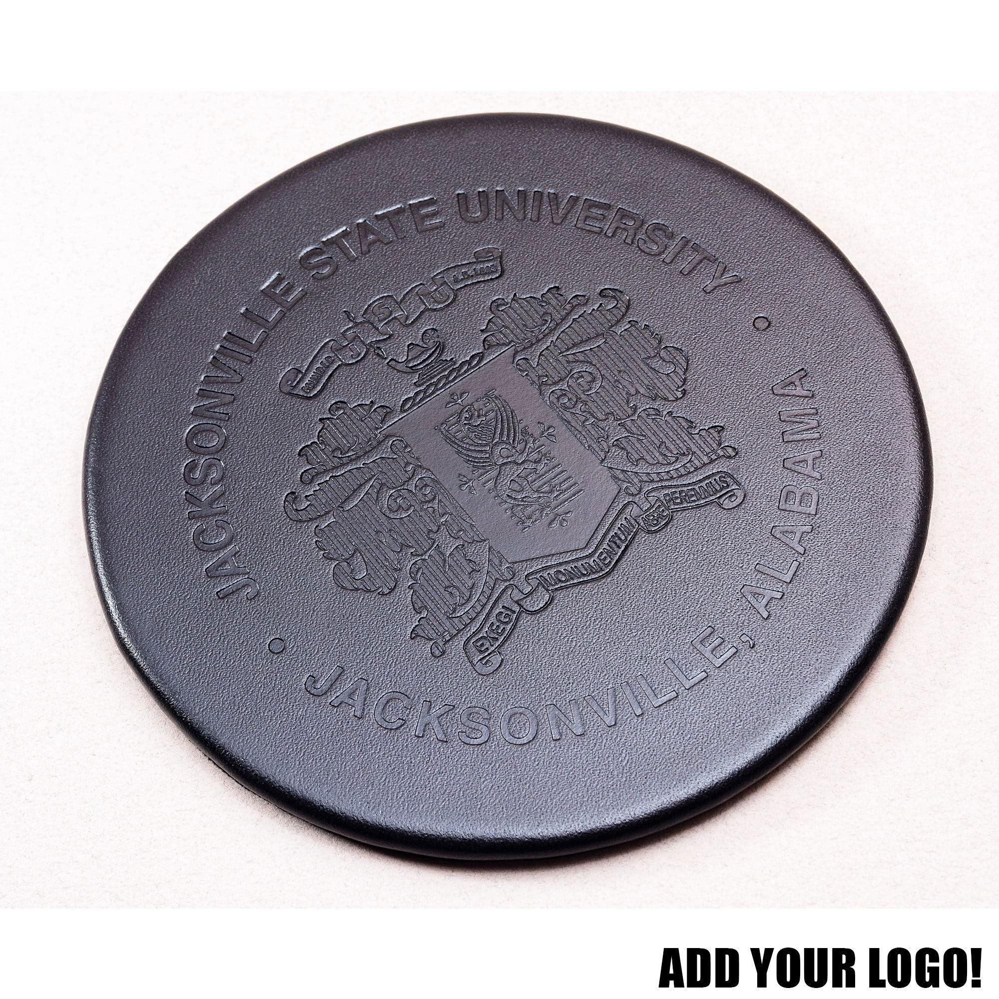 12 Seat Black Leather Conference Room Set w/ Round Coasters, 17 x 14 Size Pads