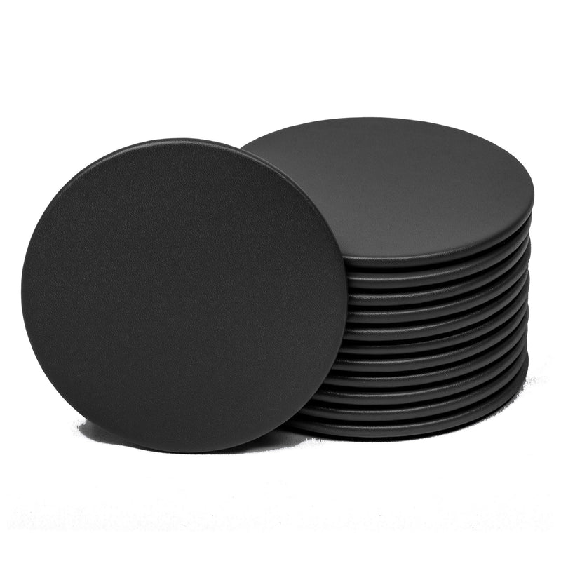 12 Seat Black Leatherette Conference Room Set w/ Round Coasters