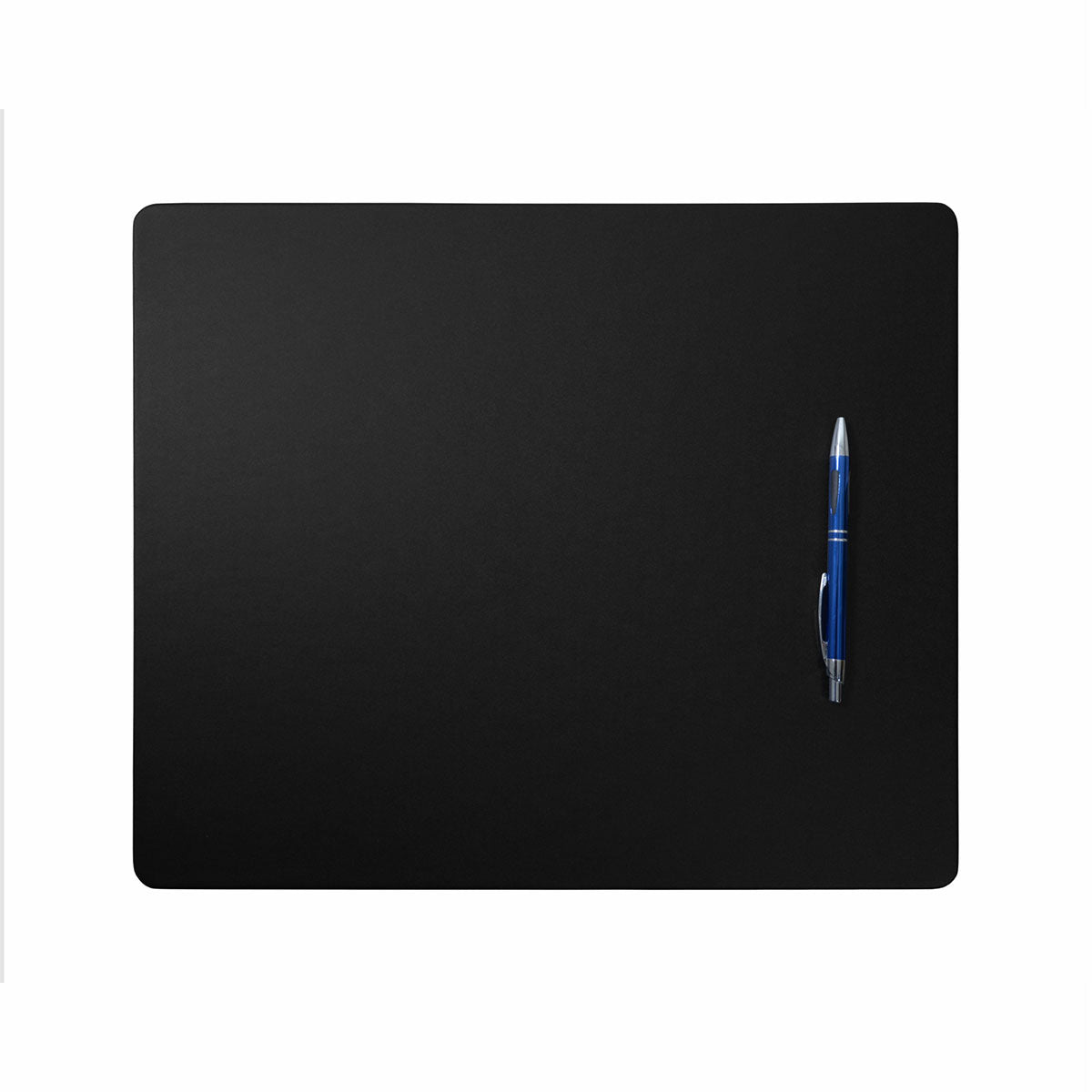 8 Seat Black Leatherette Conference Room Set w/ Square Coasters, 17 x 14 Size Pads