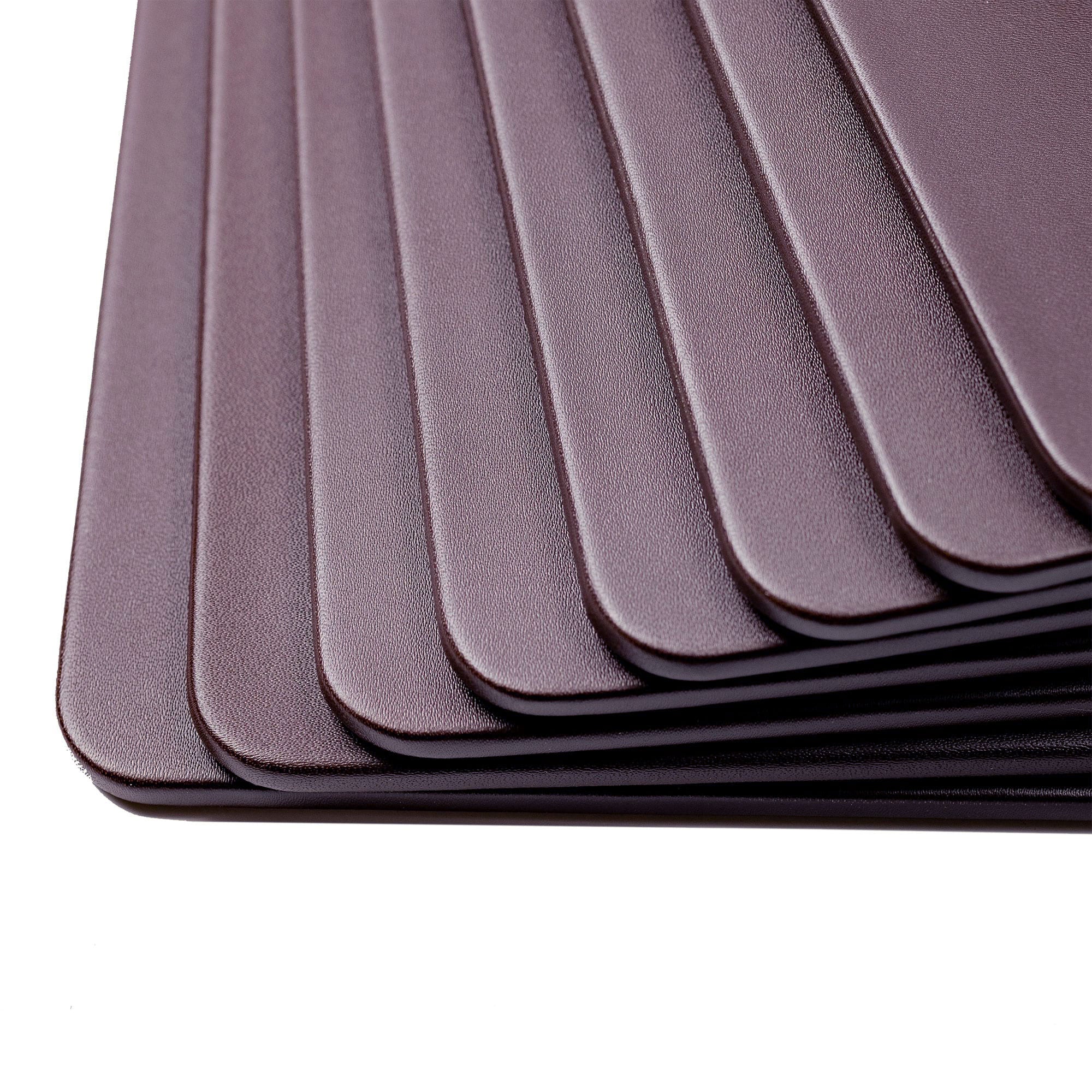 8 Seat Chocolate Brown Leatherette Conference Room Set w/ Square Coasters