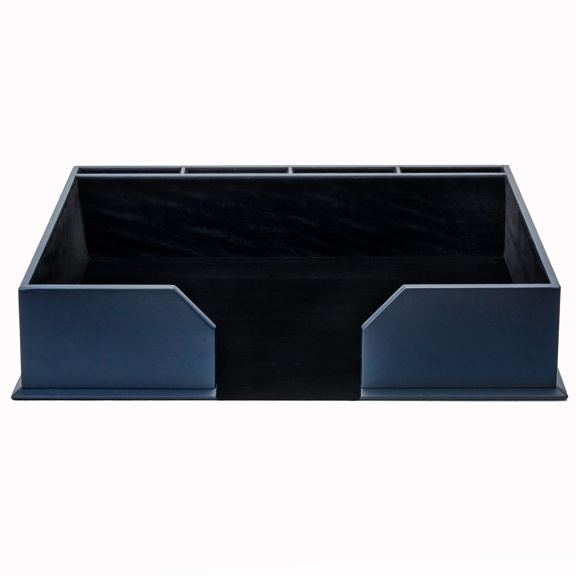 12 Seat Navy Blue Leatherette Conference Room Set w/ Square Coasters, 17 x 14 Size Pads