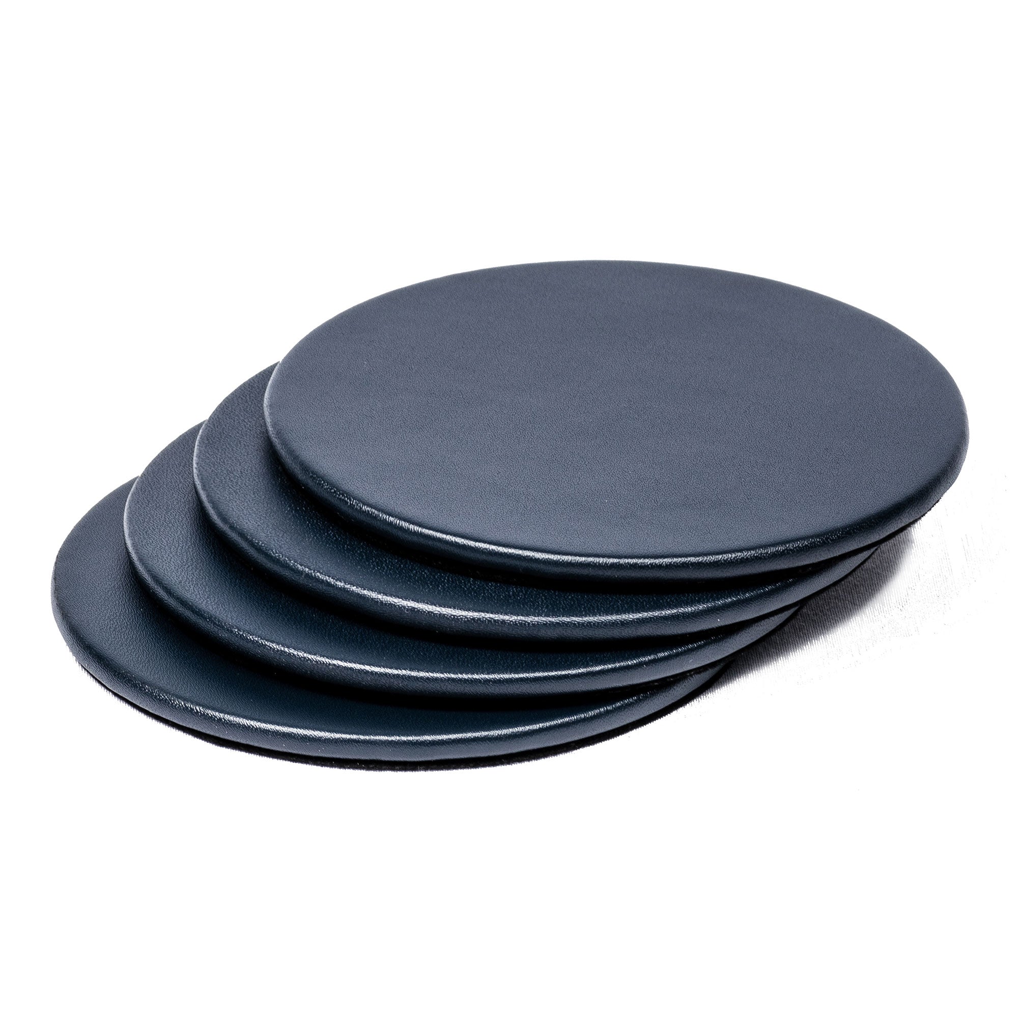 12 Seat Navy Blue Leather Conference Room Set w/ Round Coasters, 17 x 14 Size Pads