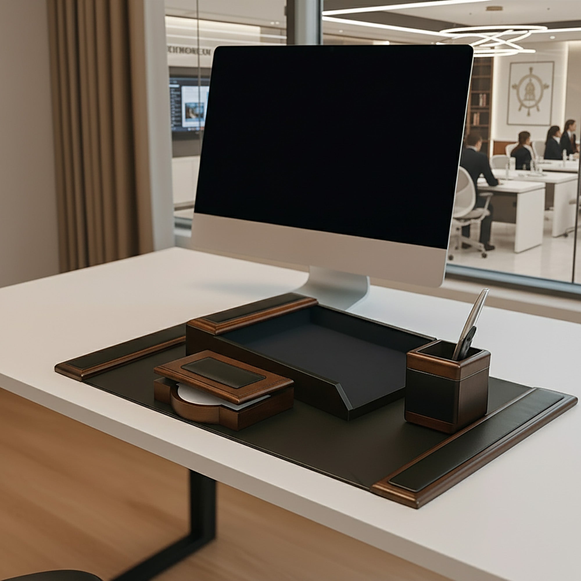 Walnut Home Office 4pc Desk Set